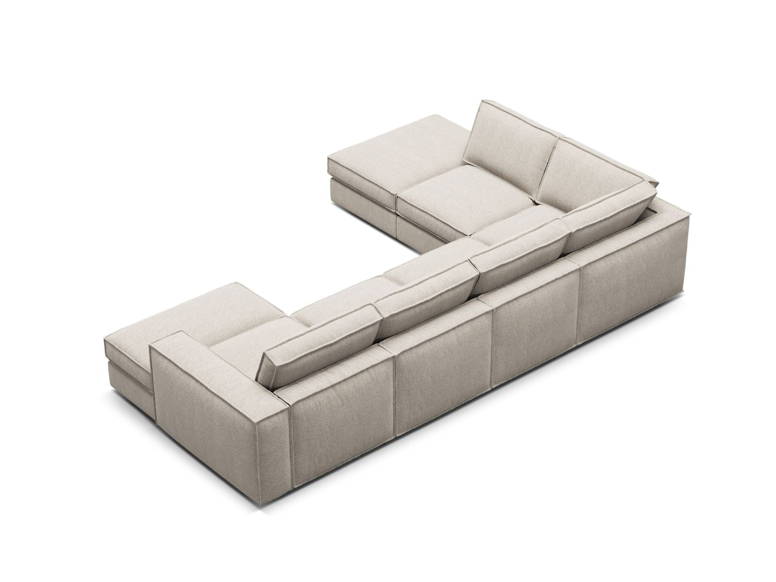 5-Sitzer Modular Ecksofa Panoramic links Pola in Sand-Babel präsentiert im Onlineshop von KAQTU Design AG. Ecksofa links ist von Micadoni