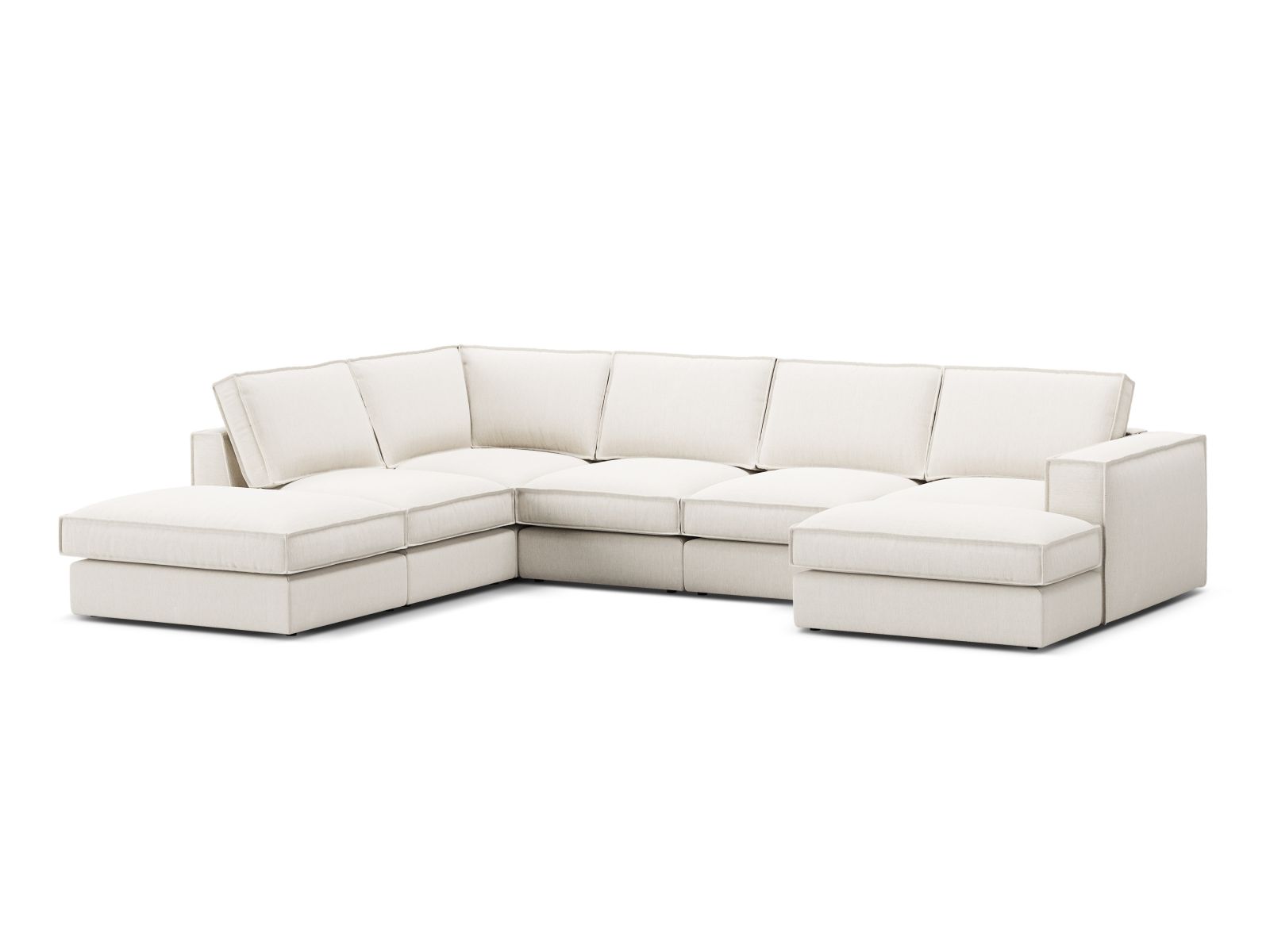 5-Sitzer Modular Ecksofa Panoramic links Pola in White-Babel präsentiert im Onlineshop von KAQTU Design AG. Ecksofa links ist von Micadoni