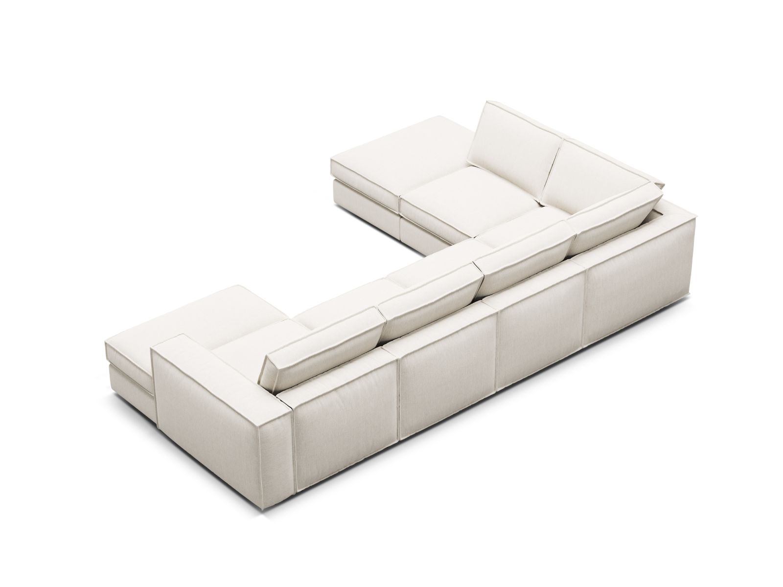 5-Sitzer Modular Ecksofa Panoramic links Pola in White-Babel präsentiert im Onlineshop von KAQTU Design AG. Ecksofa links ist von Micadoni