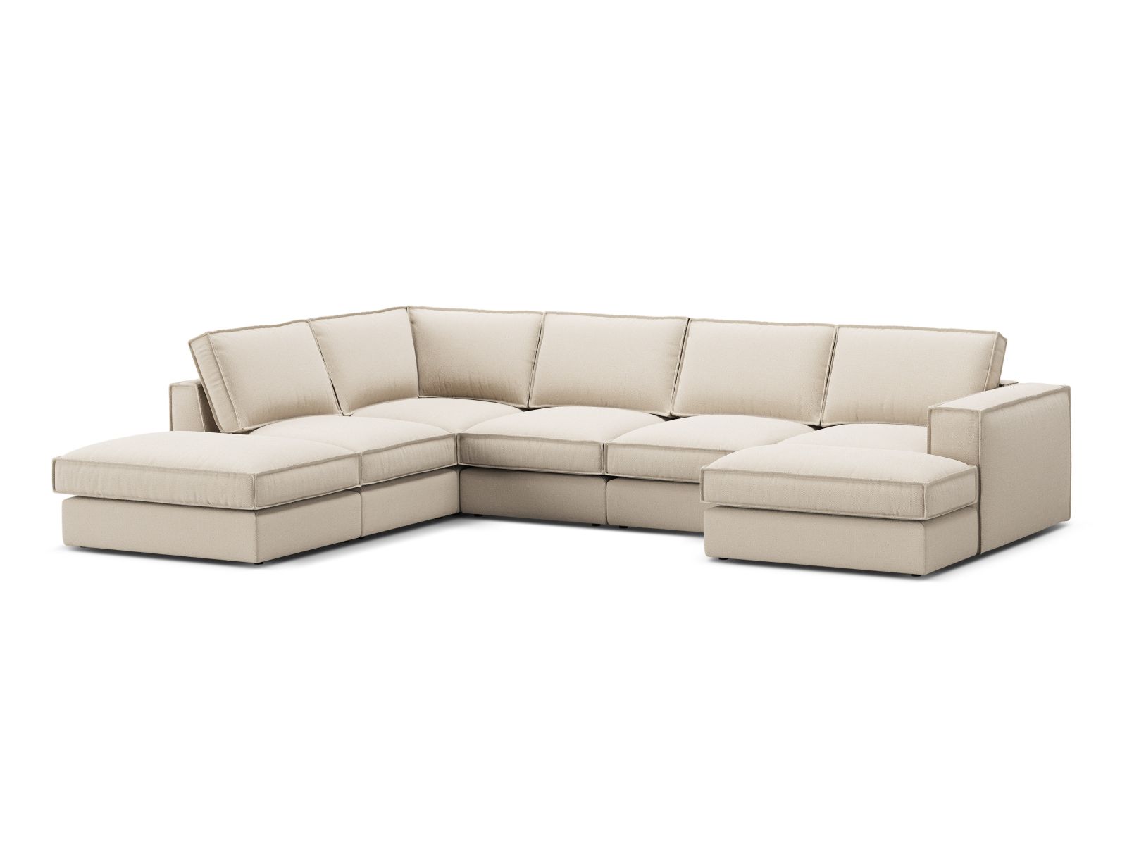 5-Sitzer Modular Ecksofa Panoramic links Pola in Beige-Babel präsentiert im Onlineshop von KAQTU Design AG. Ecksofa links ist von Micadoni