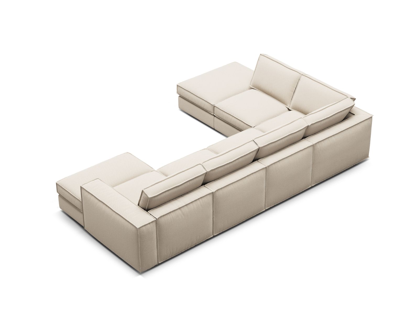 5-Sitzer Modular Ecksofa Panoramic links Pola in Beige-Babel präsentiert im Onlineshop von KAQTU Design AG. Ecksofa links ist von Micadoni