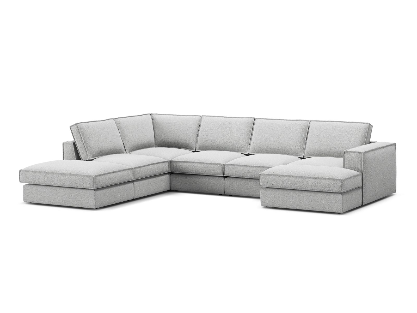 5-Sitzer Modular Ecksofa Panoramic links Pola in Light Grey-Babel präsentiert im Onlineshop von KAQTU Design AG. Ecksofa links ist von Micadoni