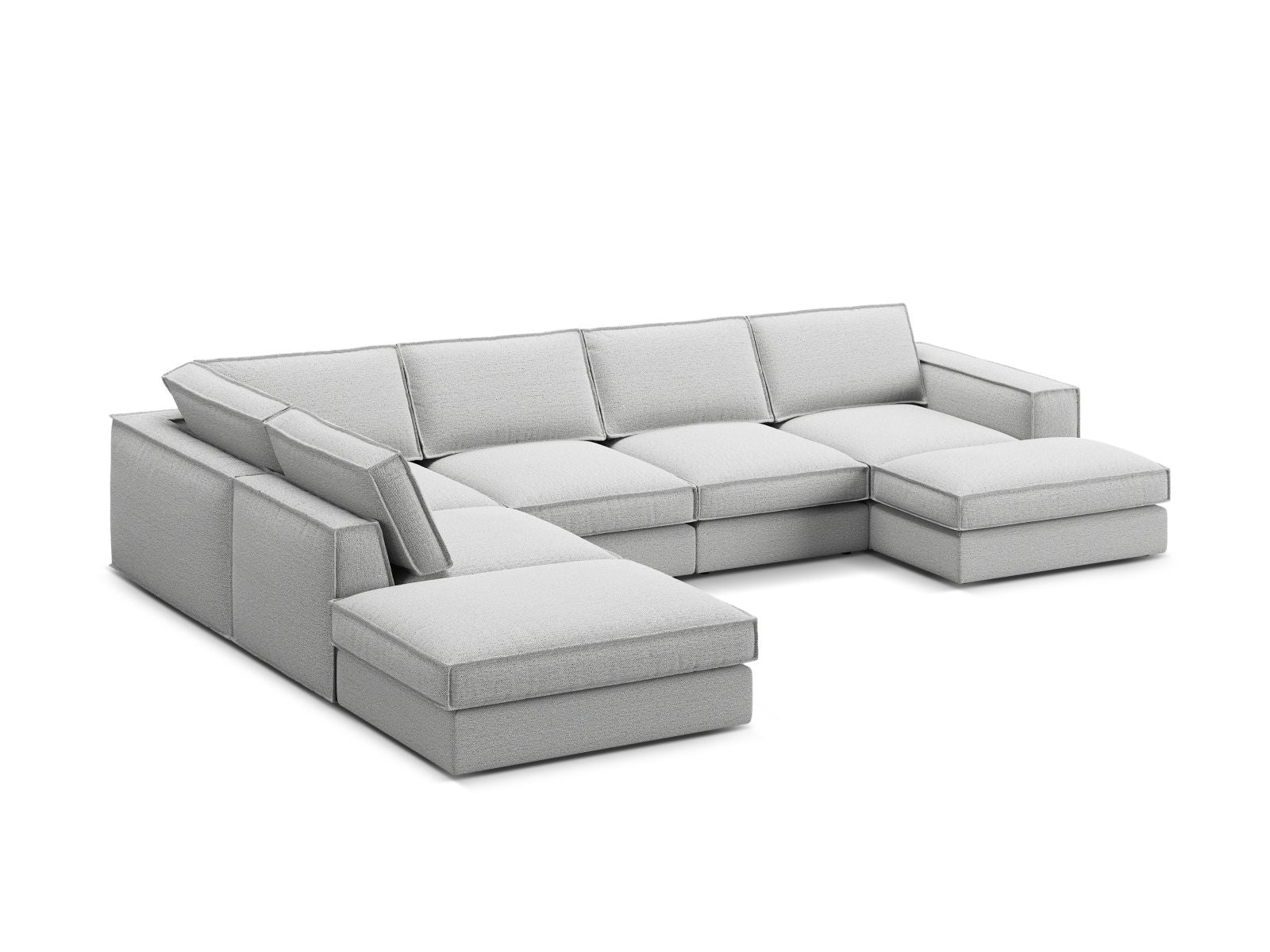5-Sitzer Modular Ecksofa Panoramic links Pola in Light Grey-Babel präsentiert im Onlineshop von KAQTU Design AG. Ecksofa links ist von Micadoni