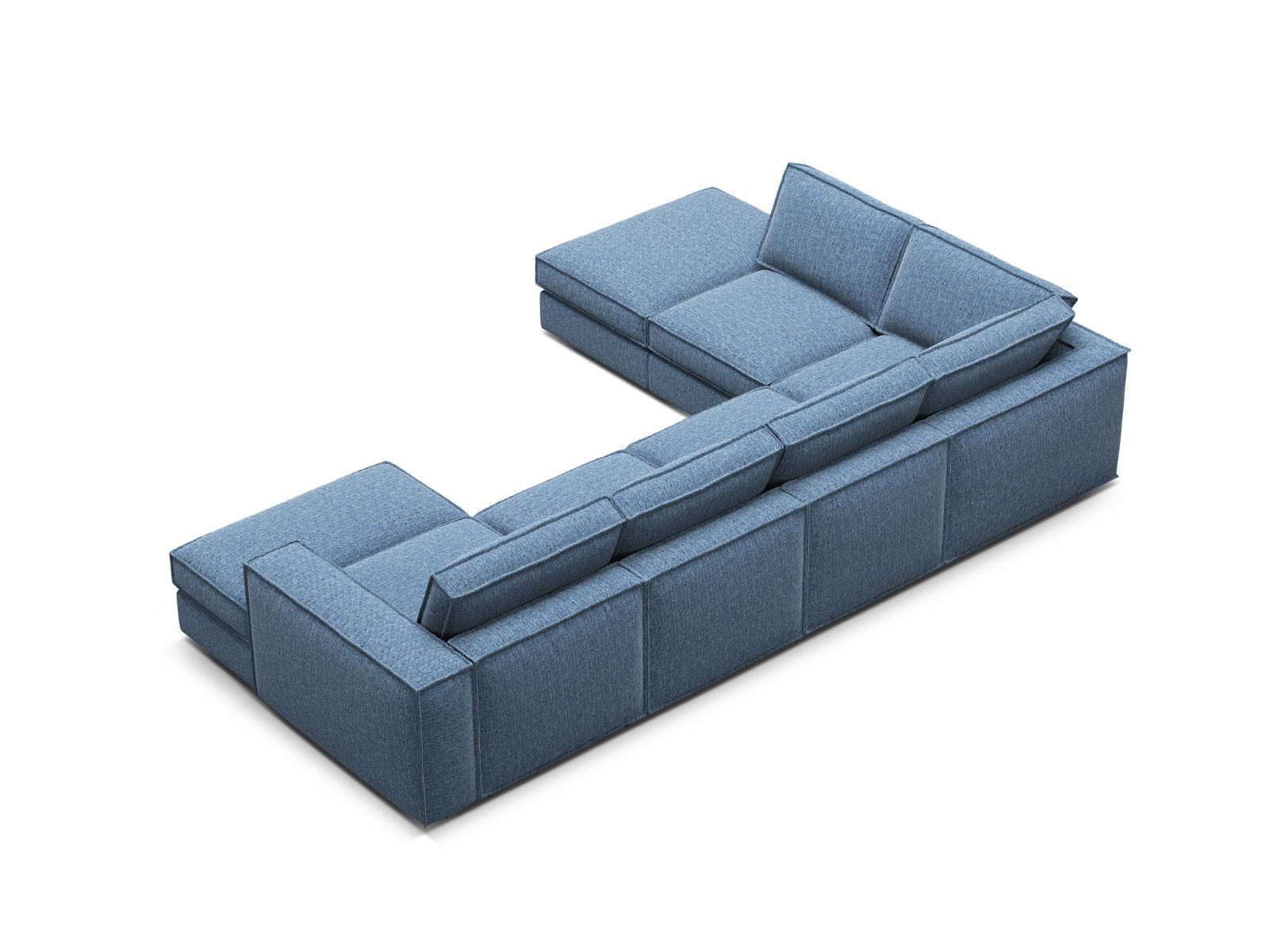 5-Sitzer Modular Ecksofa Panoramic links Pola in Dark Blue-Babel präsentiert im Onlineshop von KAQTU Design AG. Ecksofa links ist von Micadoni