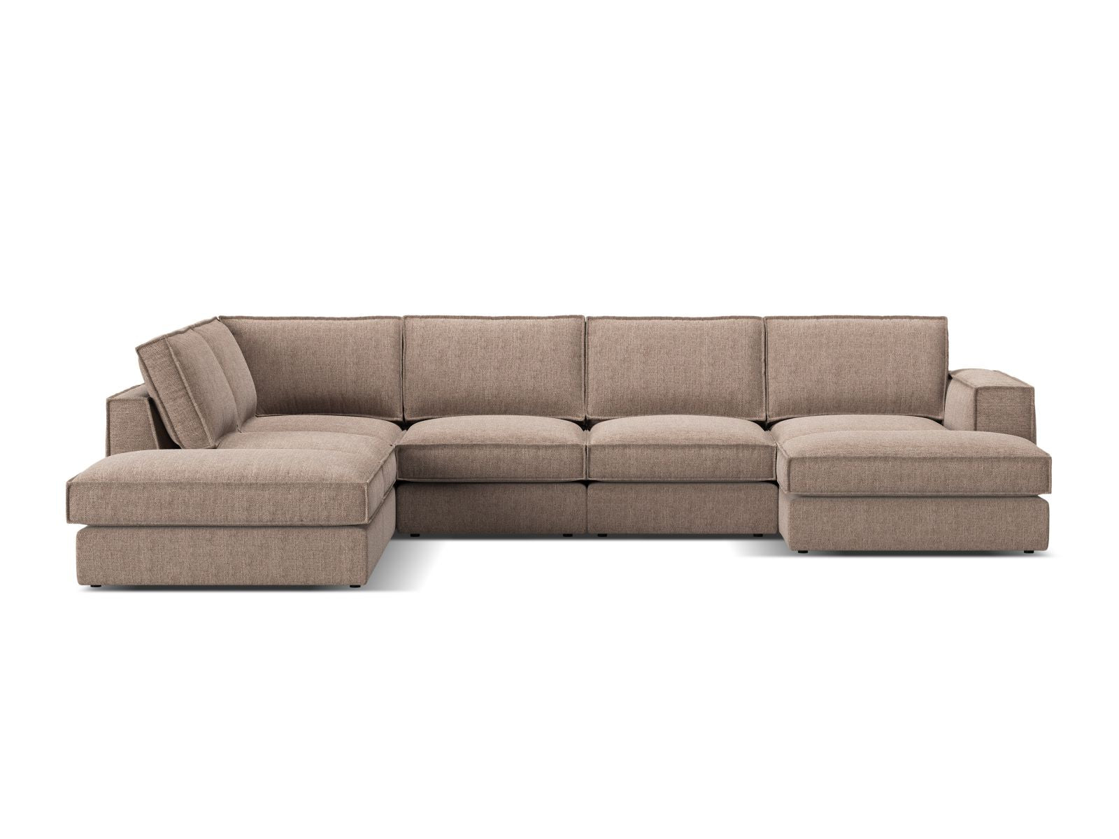 5-Sitzer Modular Ecksofa Panoramic links Pola in Light Brown-Babel präsentiert im Onlineshop von KAQTU Design AG. Ecksofa links ist von Micadoni