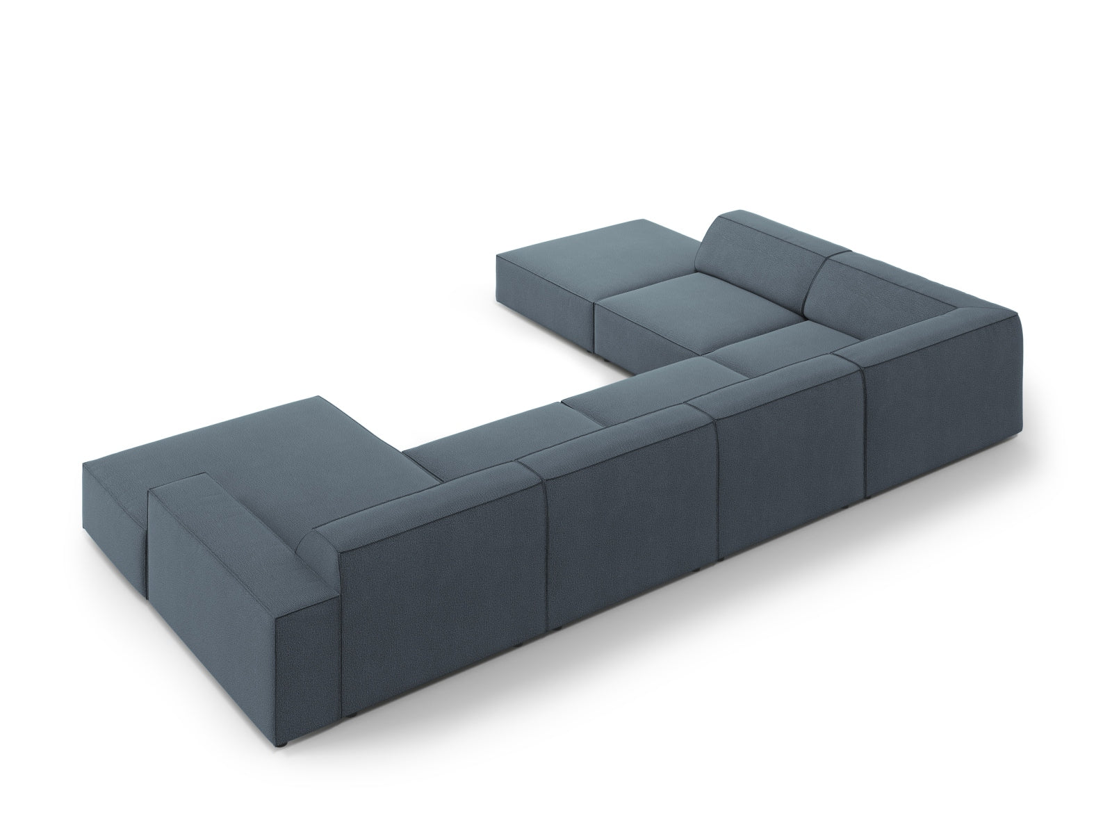 Entdecken Sie das Jodie Modulares Panoramic Ecksofa links 7 Sitzer von Micadoni – ein stilvolles Sofa, das Komfort und individuelle Gestaltungsmöglichkeiten bietet.