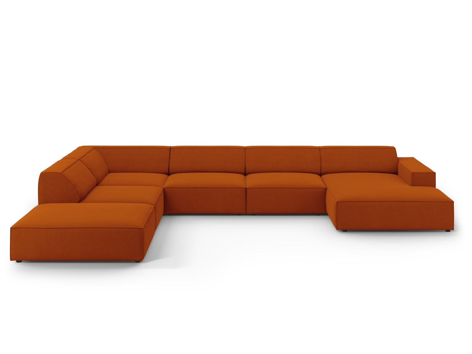 Jodie Modulares Panoramic Ecksofa links 7 Sitzer in Terracotta-Megan präsentiert im Onlineshop von KAQTU Design AG. Ecksofa links ist von Micadoni