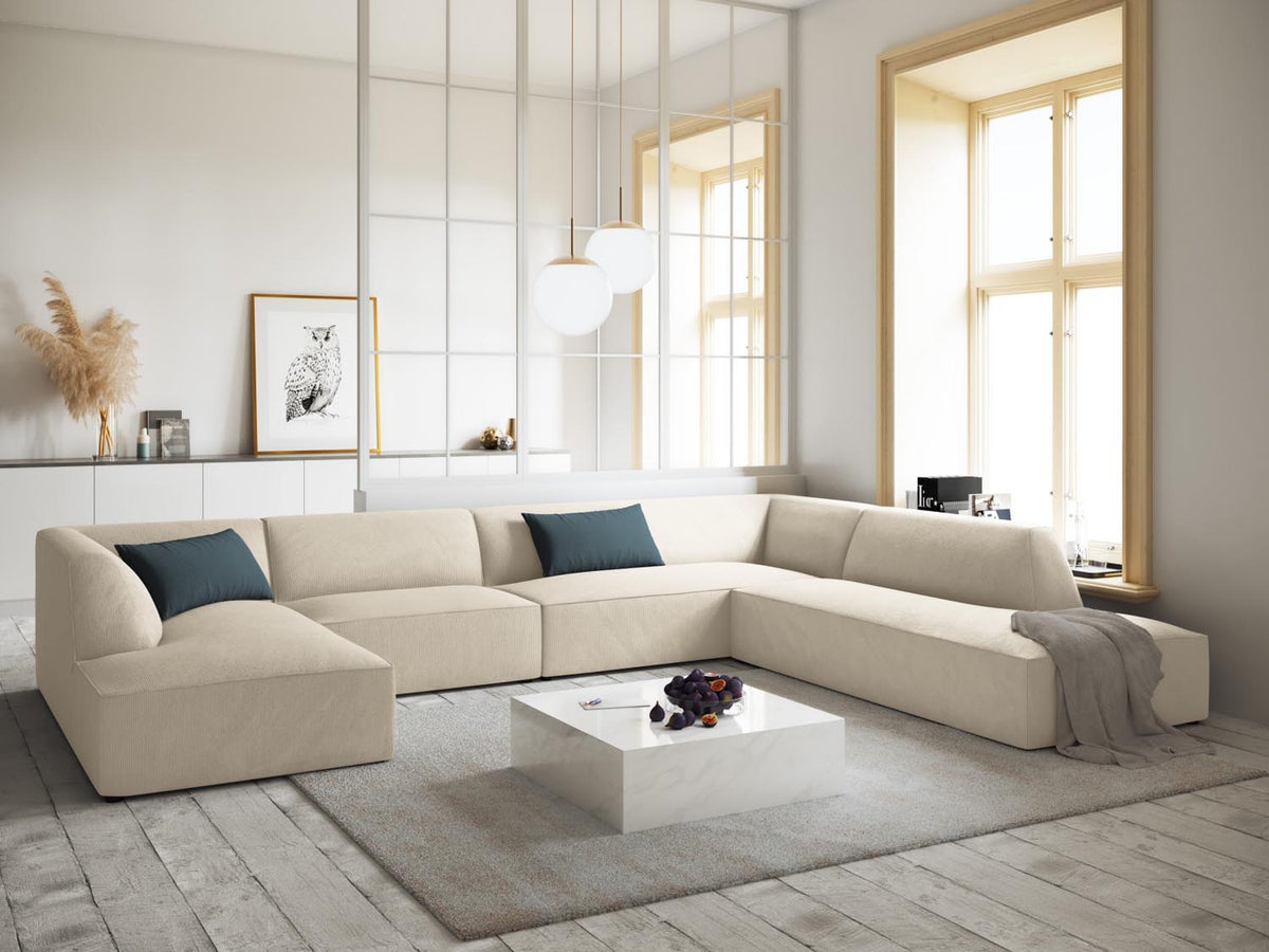Ruby Panoramic Ecksofa rechts 7 Sitzer in Light Beige-Scala präsentiert im Onlineshop von KAQTU Design AG. Ecksofa rechts ist von Micadoni