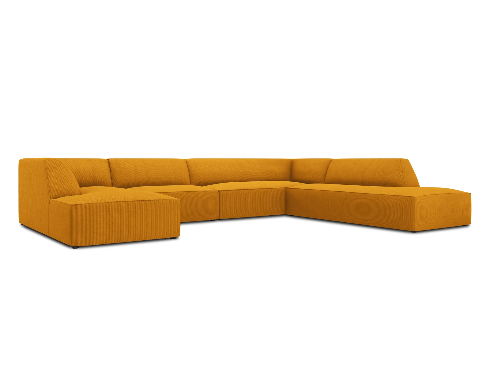 Modernes Ruby Panoramic Ecksofa rechts, 7 Sitzer, vereint Funktionalität und Design für ein einladendes Wohnambiente.
