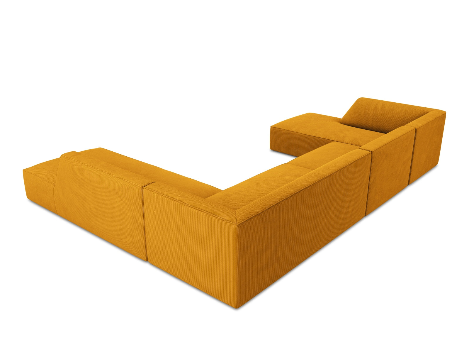 Modernes Ruby Panoramic Ecksofa rechts, 7 Sitzer, vereint Komfort und Stil, ideal für gesellige Abende und entspannte Momente.