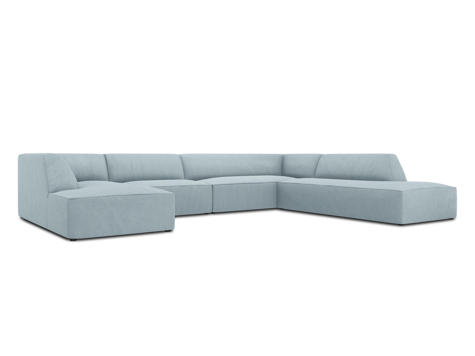 Modernes Ruby Panoramic Ecksofa rechts, 7 Sitzer, ideal für großzügige Wohnräume, vereint Komfort und zeitgemäßes Design von Micadoni.