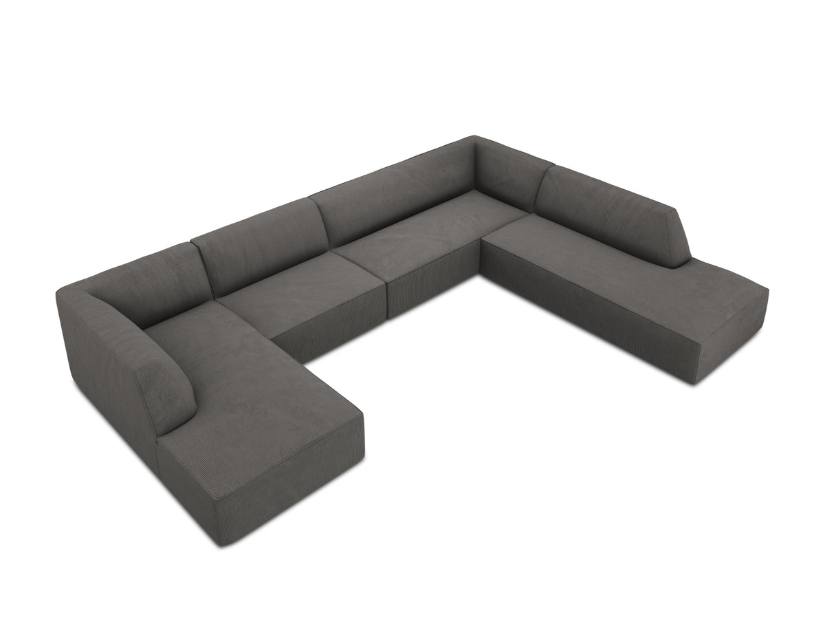 Ruby Panoramic Ecksofa rechts 7 Sitzer in Dark Grey-Scala präsentiert im Onlineshop von KAQTU Design AG. Ecksofa rechts ist von Micadoni