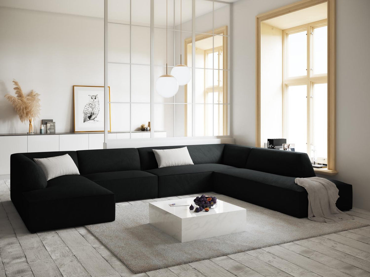 Ruby Panoramic Ecksofa rechts 7 Sitzer in Black-Scala präsentiert im Onlineshop von KAQTU Design AG. Ecksofa rechts ist von Micadoni