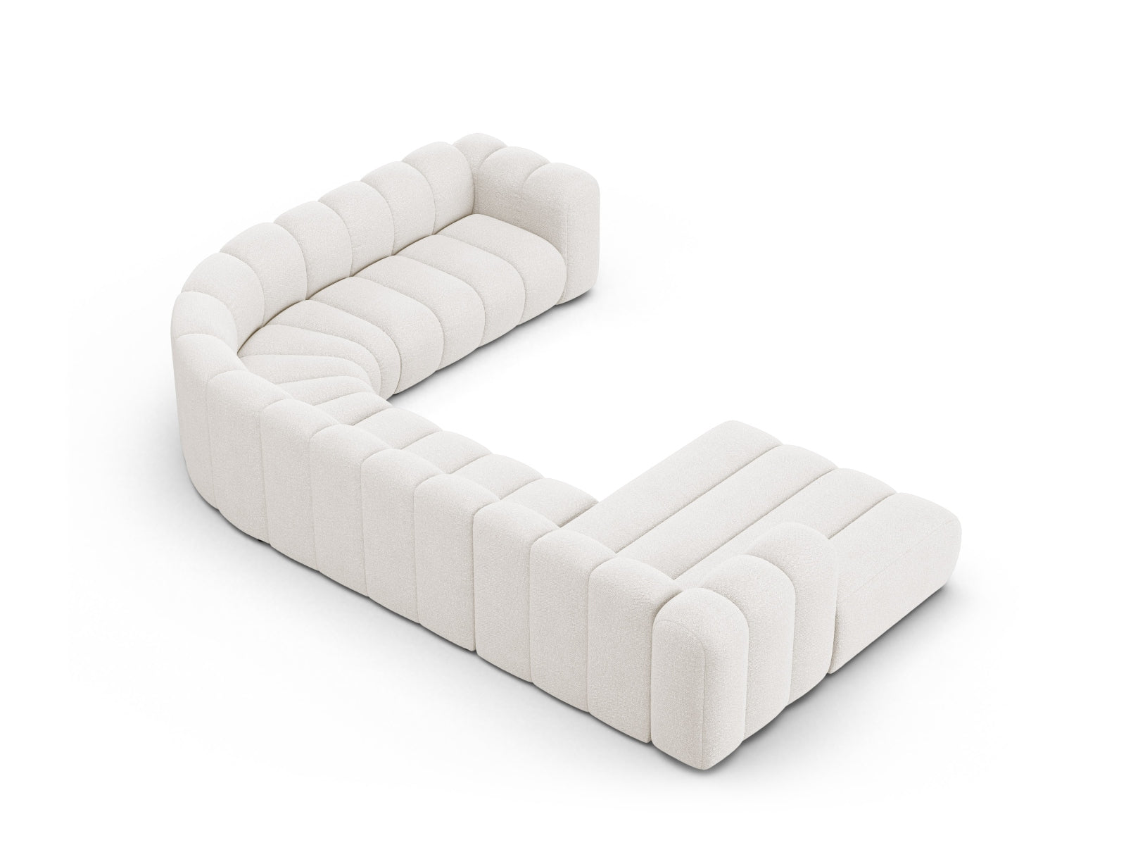 Lupine Boucle Modular Panoramic Ecksofa rechts 6 Sitzer in White-Baloo präsentiert im Onlineshop von KAQTU Design AG. Ecksofa rechts ist von Micadoni