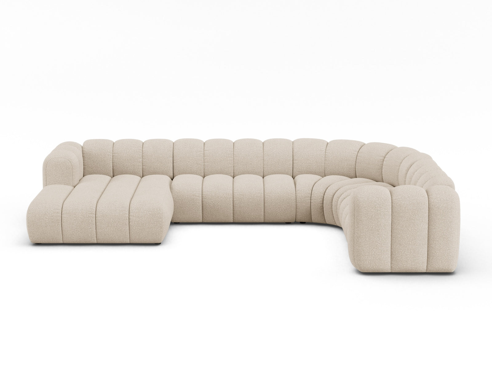 Lupine Boucle Modular Panoramic Ecksofa rechts 6 Sitzer in Beige-Baloo präsentiert im Onlineshop von KAQTU Design AG. Ecksofa rechts ist von Micadoni