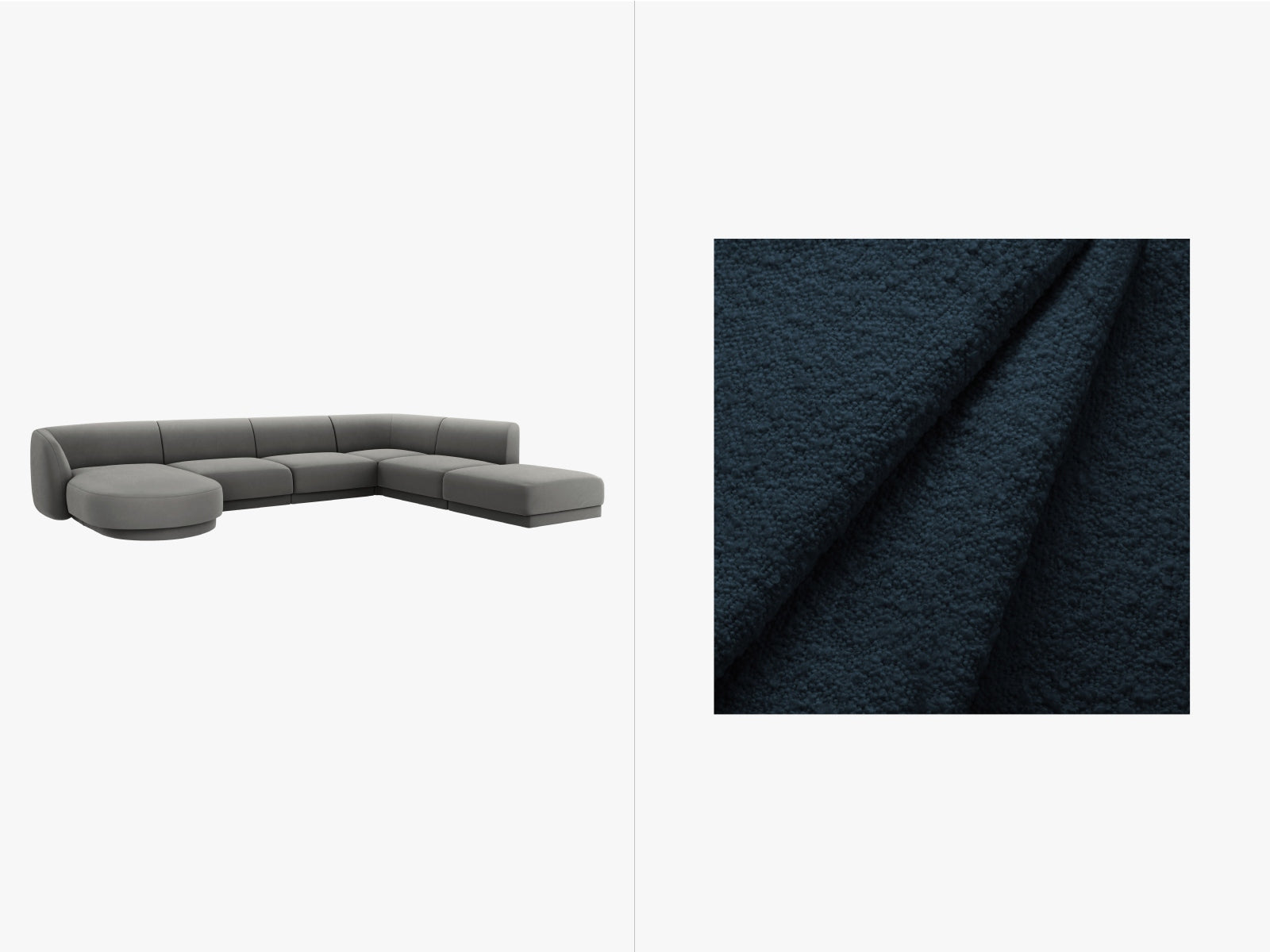 Miley Panoramic Ecksofa rechts 6 Sitzer in Dark Blue präsentiert im Onlineshop von KAQTU Design AG. Ecksofa rechts ist von Micadoni