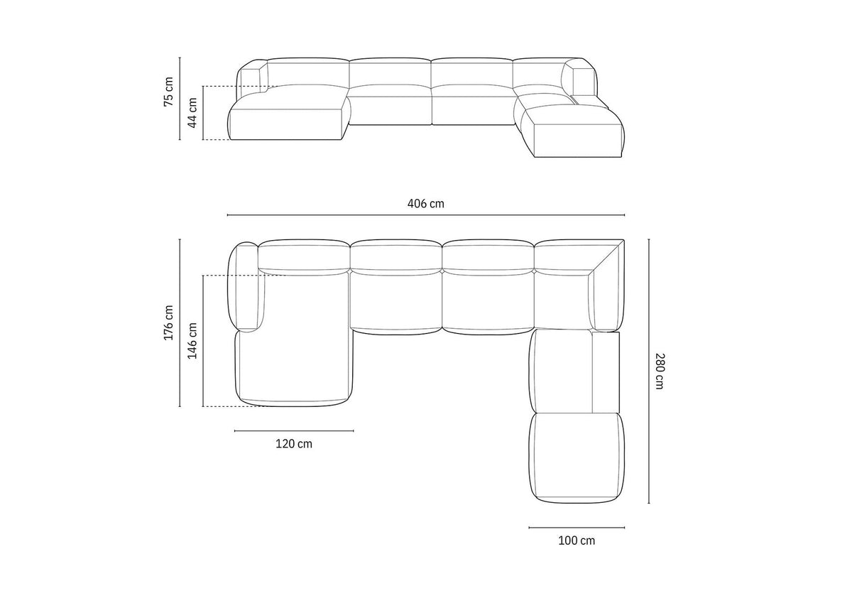 Martina Modulares Panoramasofa rechts von Micadoni – Ansicht 29