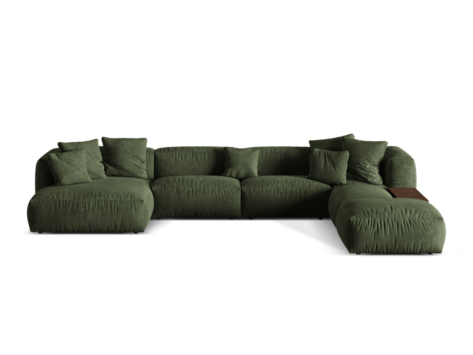 Martina Modulares Panoramic Ecksofa rechts 5 Sitzer in Green präsentiert im Onlineshop von KAQTU Design AG. Ecksofa rechts ist von Micadoni