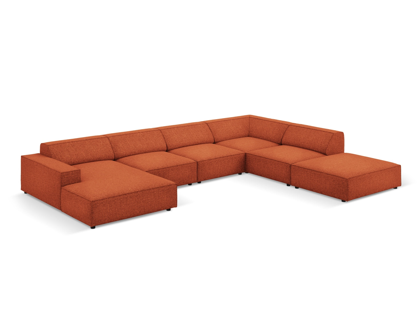 Entdecken Sie das Jodie 7-Sitzer Ecksofa von Micadoni – ein stilvolles, modulares Sofa, das Platz und Komfort für gesellige Abende bietet.