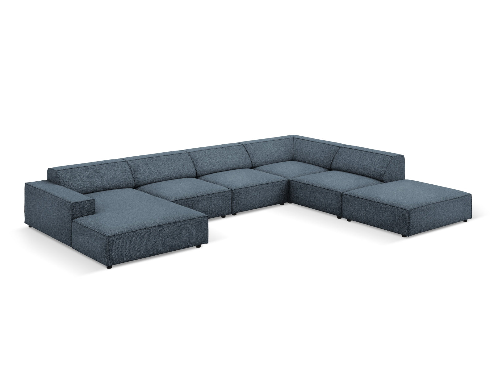 Entdecken Sie das Jodie 7-Sitzer Ecksofa von Micadoni – ein stilvolles, modulares Sofa, das Platz und Komfort für gesellige Abende bietet.