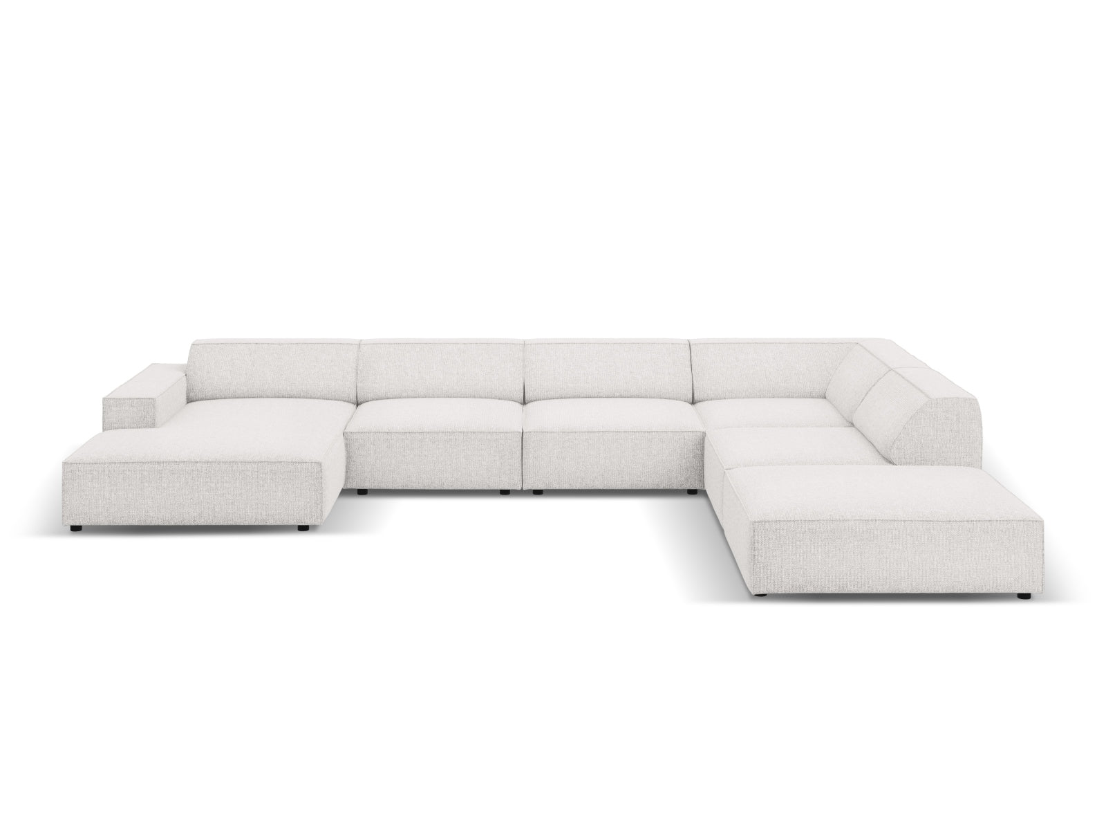 Erleben Sie das Jodie 7-Sitzer Ecksofa von Micadoni – ein elegantes, modulares Sofa, das höchsten Komfort und individuelle Anpassungsmöglichkeiten für Ihr Zuhause bietet.