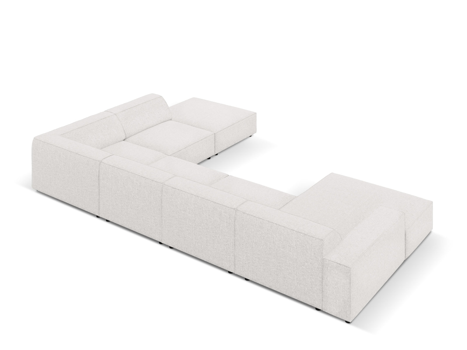 Erleben Sie das Jodie 7-Sitzer Ecksofa von Micadoni – ein elegantes, modulares Sofa, das Komfort und Stil vereint und ideal für gesellige Abende ist.