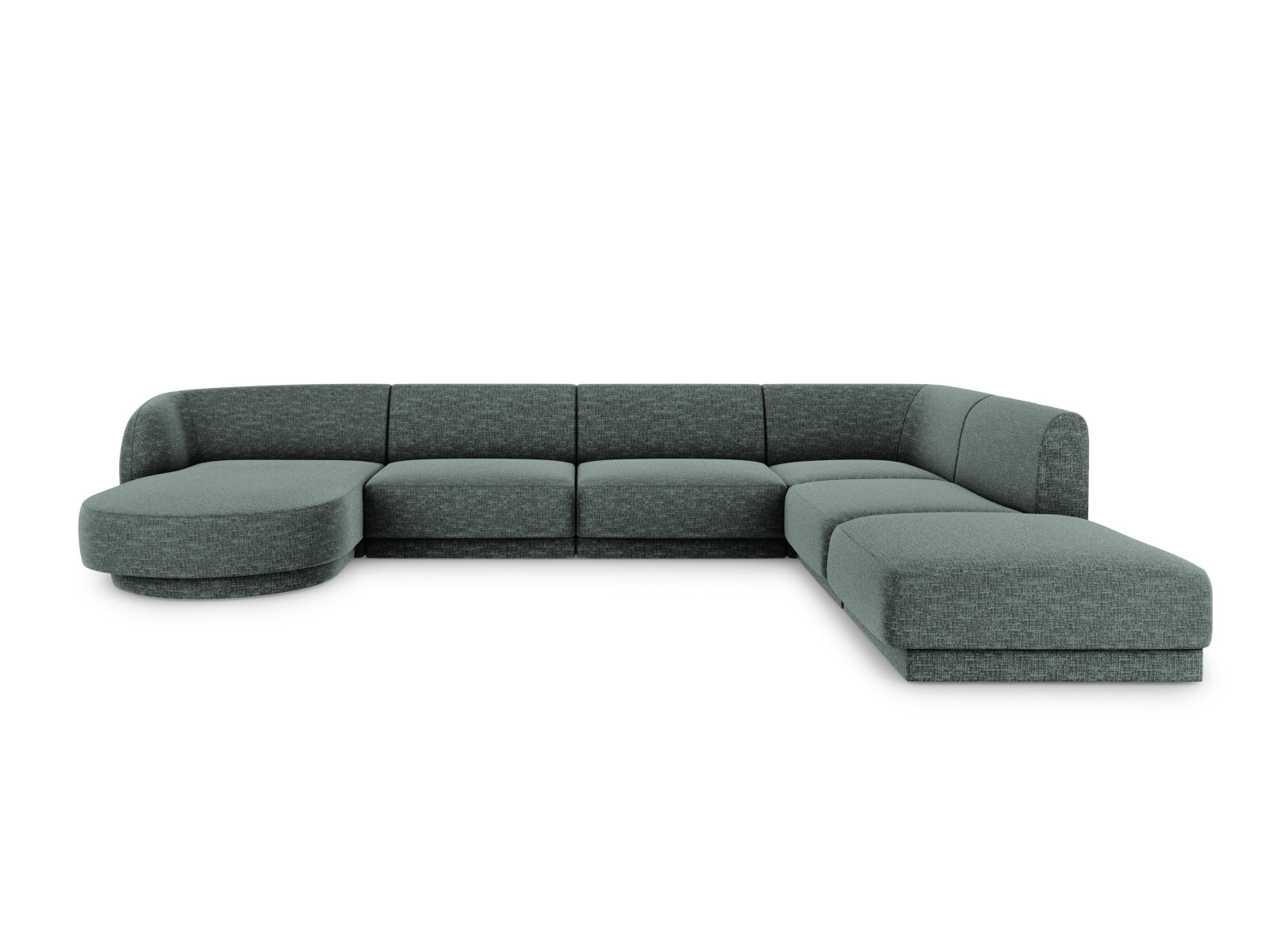 Miley Panoramic Ecksofa rechts 6 Sitzer in Petrol-Haga präsentiert im Onlineshop von KAQTU Design AG. Ecksofa rechts ist von Micadoni