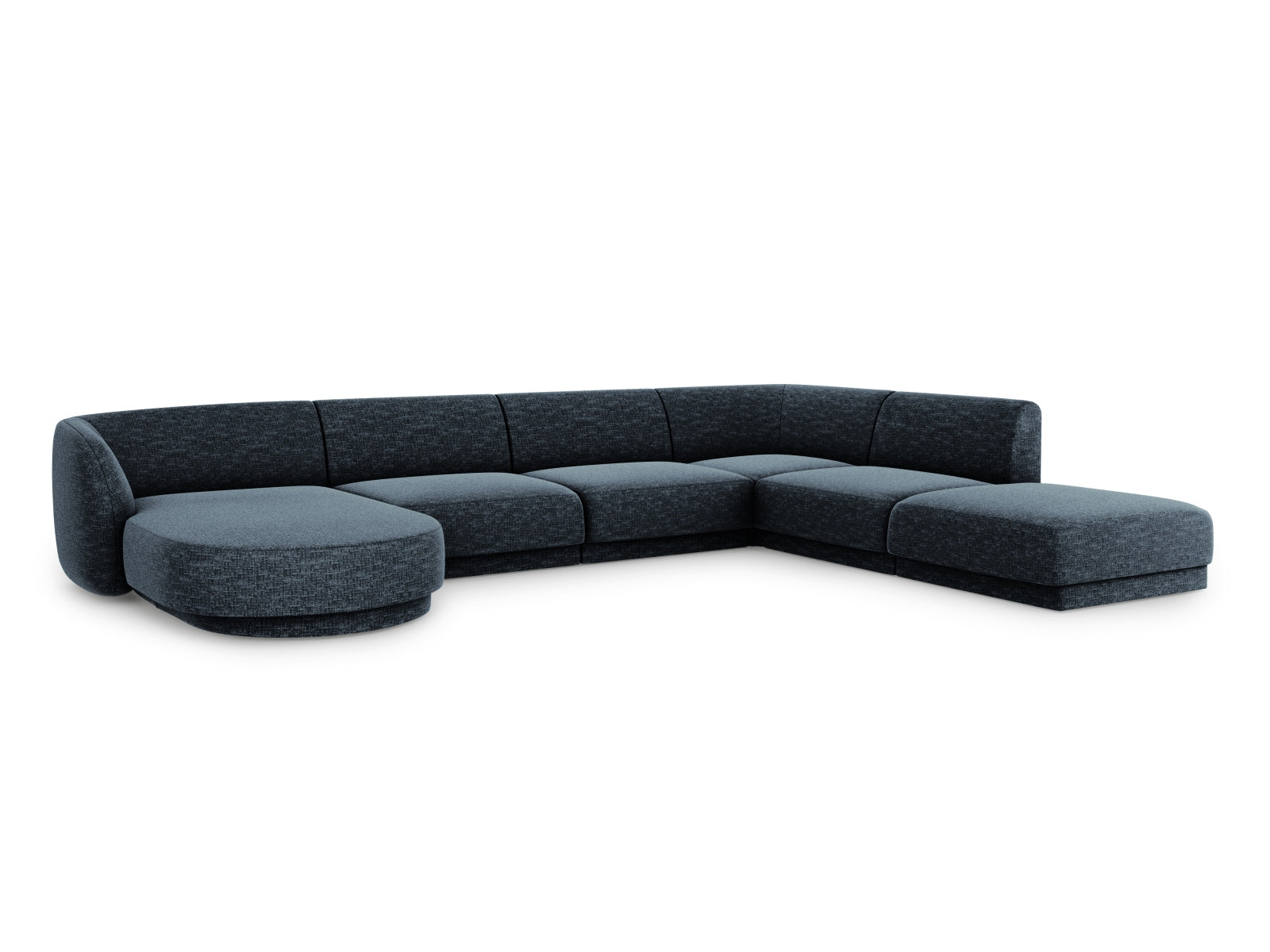 Elegantes Miley Panoramic Ecksofa rechts für 6 Personen in Royal Blue-Haga, ideal für stilvolle Wohnräume und gemütliche Abende.