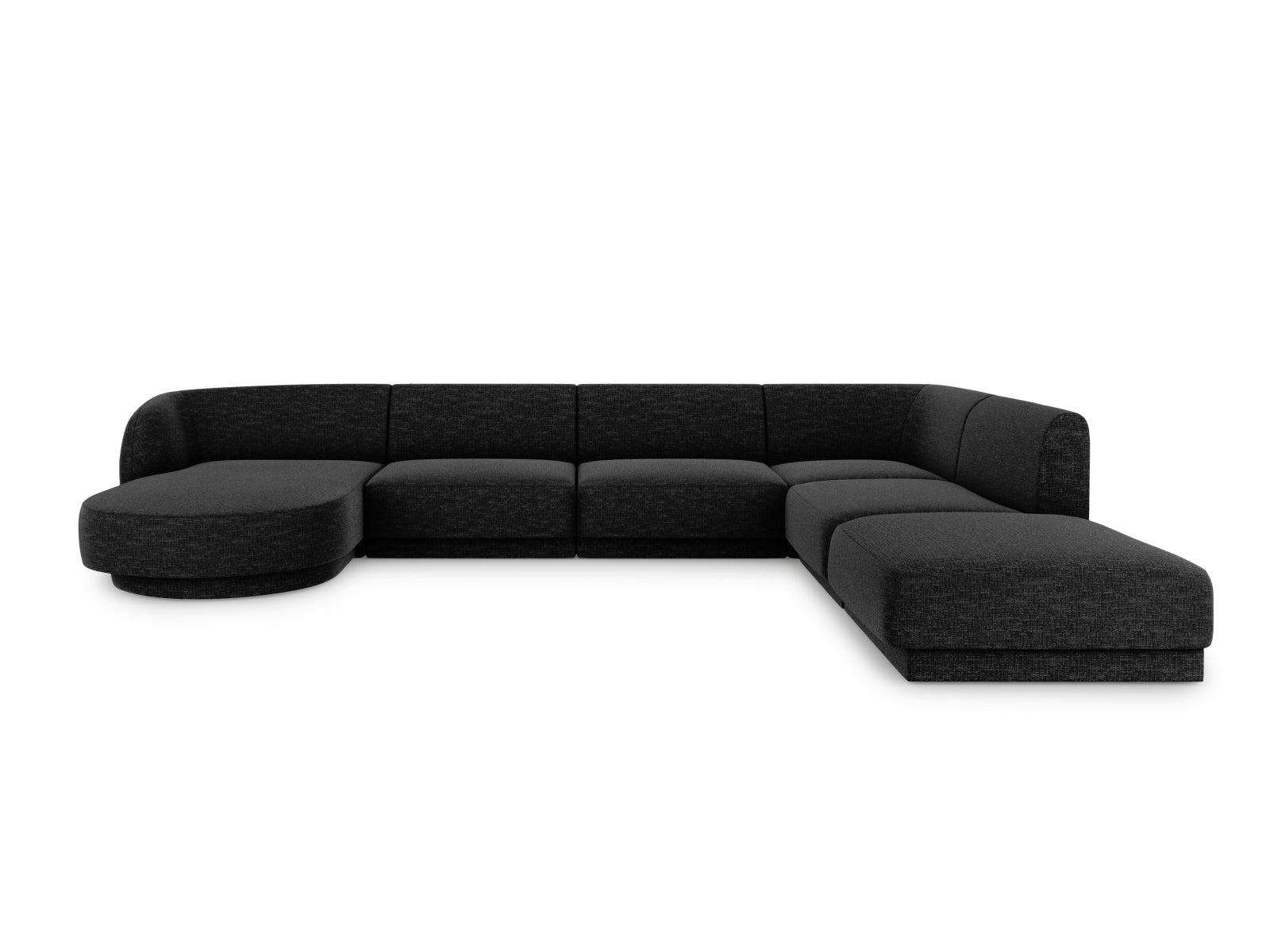 Miley Panoramic Ecksofa rechts 6 Sitzer in Black präsentiert im Onlineshop von KAQTU Design AG. Ecksofa rechts ist von Micadoni