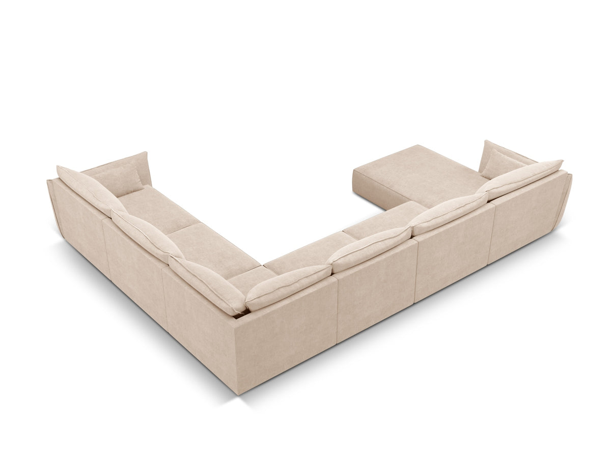 Kaelle Panoramic Ecksofa rechts 8 Sitzer in Beige-Over The Horizon präsentiert im Onlineshop von KAQTU Design AG. Ecksofa rechts ist von Micadoni