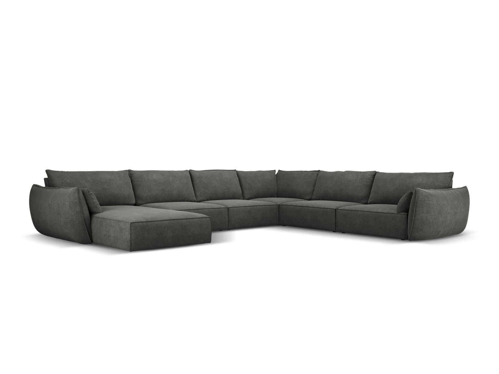 Kaelle Panoramic Ecksofa rechts 8 Sitzer in Dark Grey-Over The Horizon präsentiert im Onlineshop von KAQTU Design AG. Ecksofa rechts ist von Micadoni