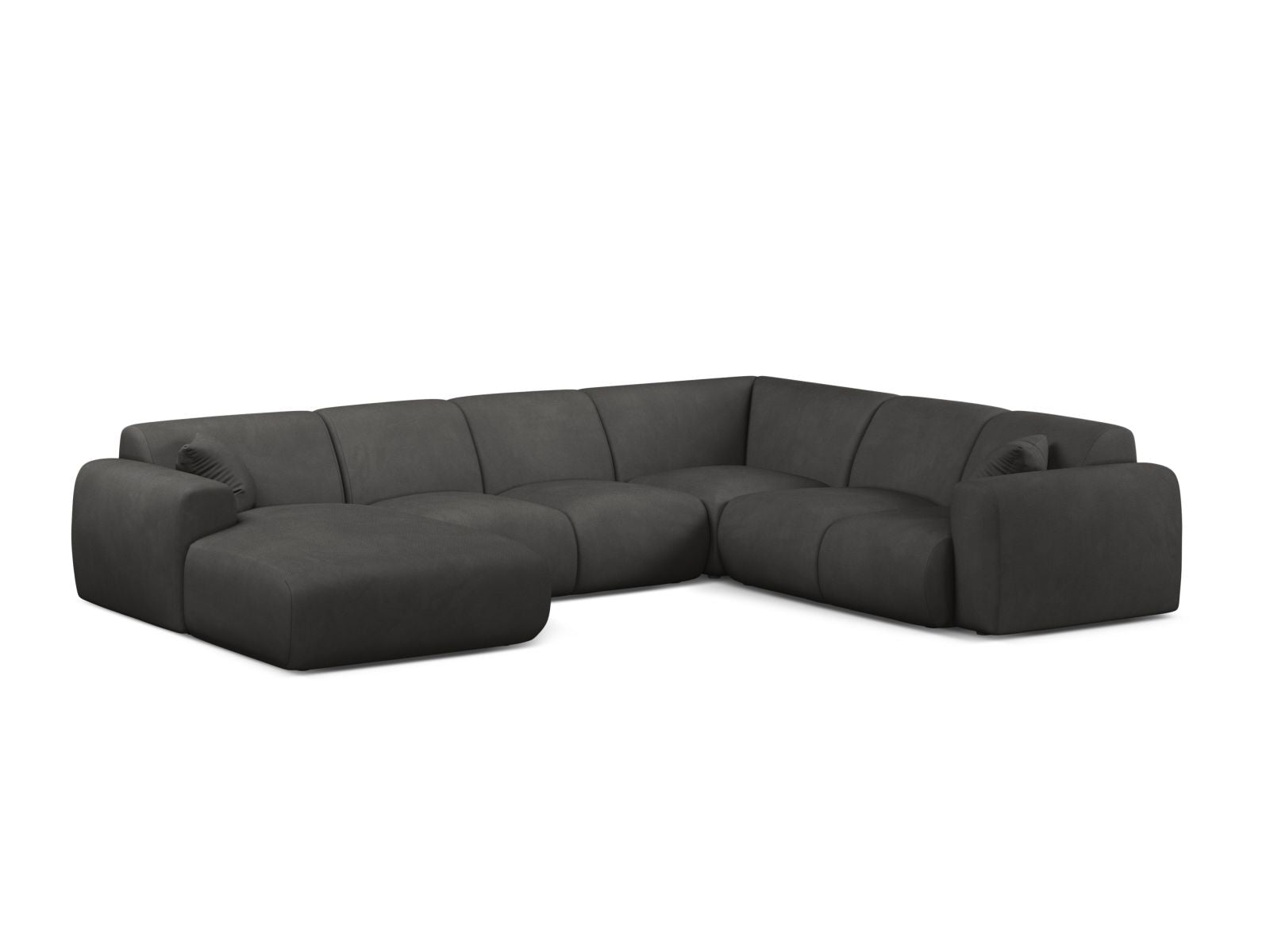 6-Sitzer Modular Ecksofa Panoramic rechts Molino in Dark Grey-Rebel präsentiert im Onlineshop von KAQTU Design AG. Ecksofa rechts ist von Micadoni