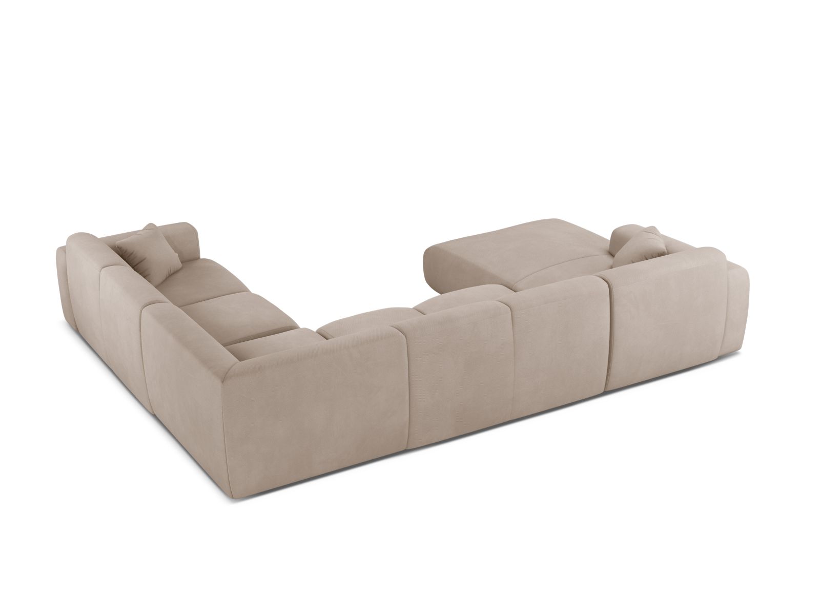 Elegantes 6-Sitzer Ecksofa Molino von Micadoni, modular und panoramisch, perfekt für gemütliche und stilvolle Wohnlandschaften.