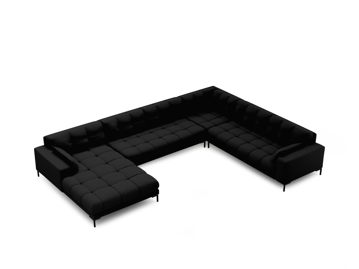 Mamaia Panoramic Ecksofa rechts 7 Sitzer in Black/Schwarz-Neve präsentiert im Onlineshop von KAQTU Design AG. Ecksofa rechts ist von Micadoni