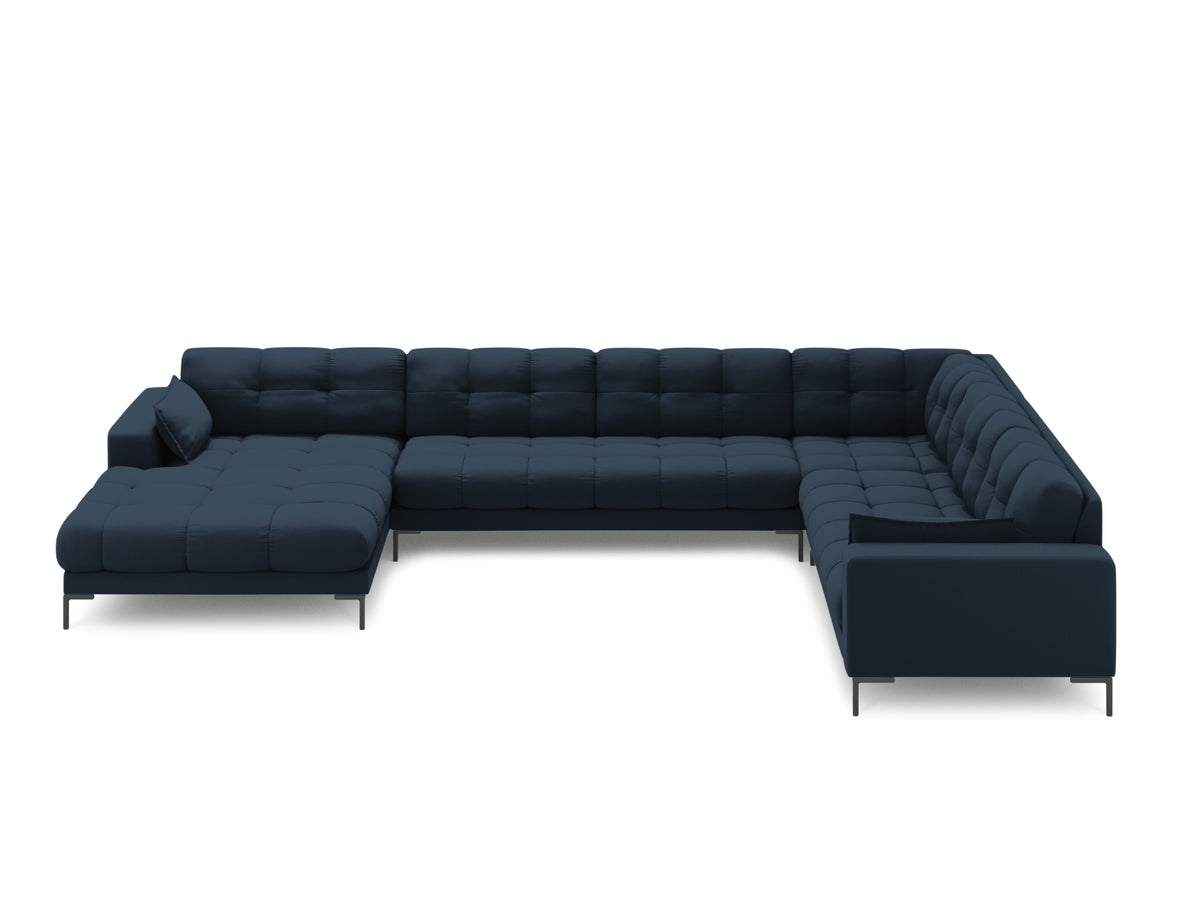 Mamaia Panoramic Ecksofa rechts 7 Sitzer in Blue/Schwarz-Neve präsentiert im Onlineshop von KAQTU Design AG. Ecksofa rechts ist von Micadoni