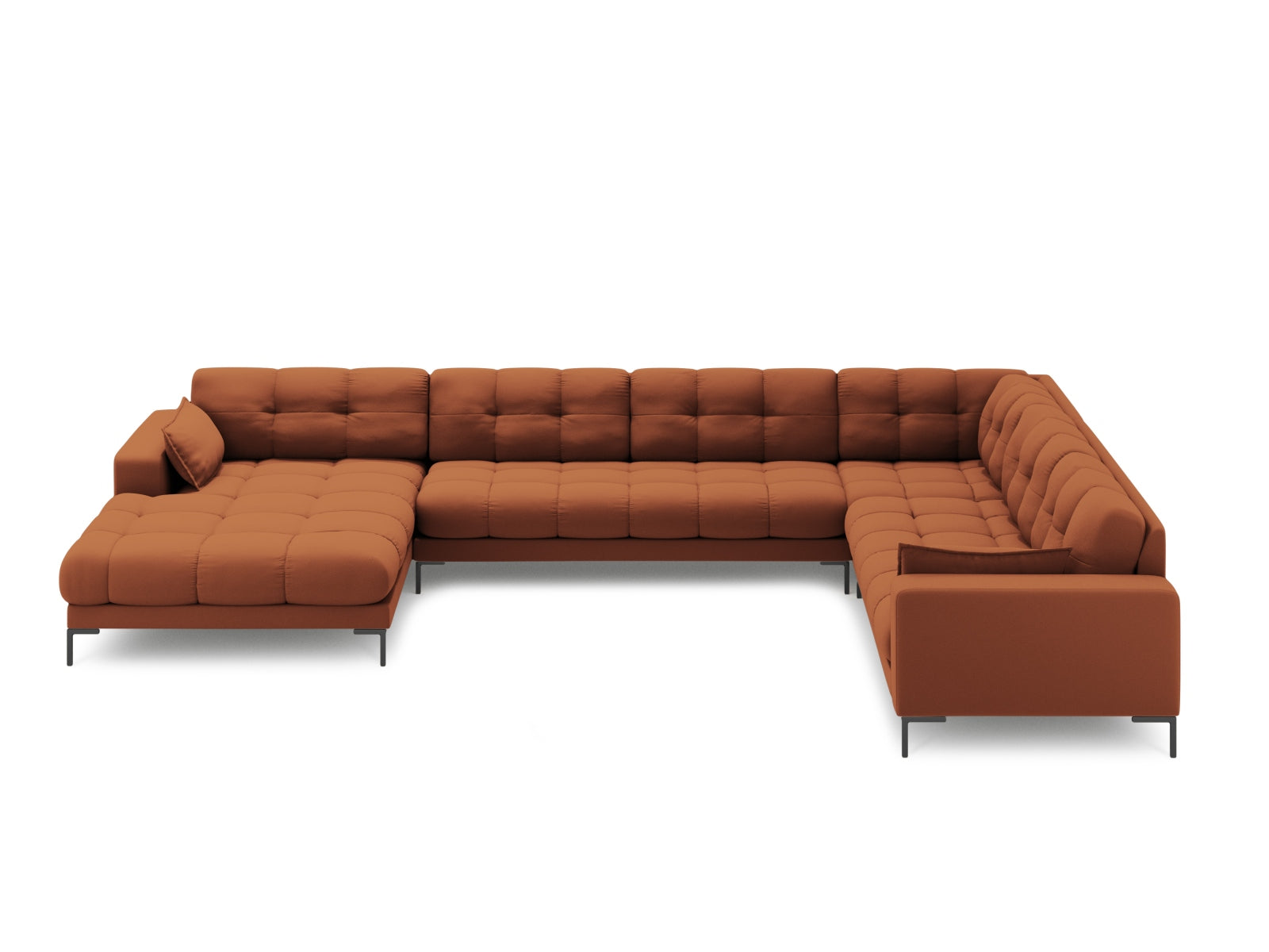 Elegantes Mamaia Panoramic Ecksofa rechts in stilvollem Brick und Schwarz-Neve, ideal für moderne Wohnräume.