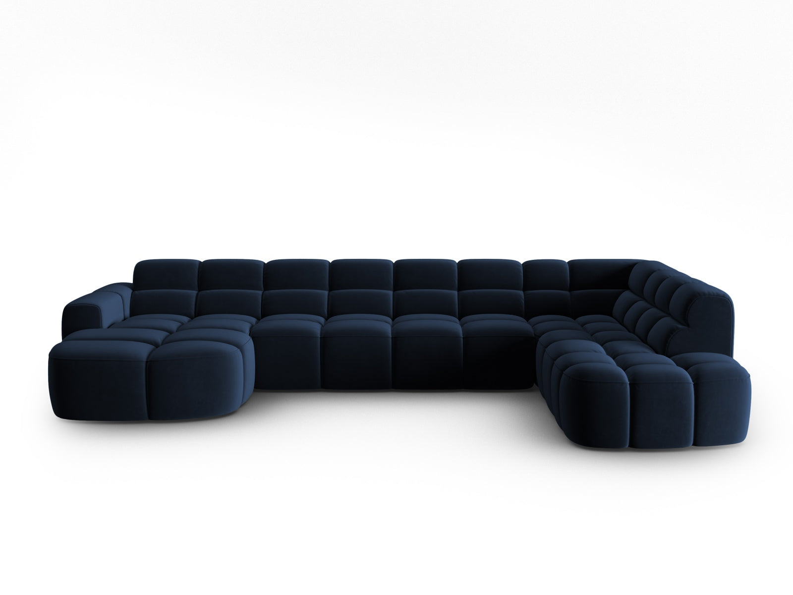 Lisa Velour Panoramic Ecksofa rechts 7 Sitzer in Royal Blue präsentiert im Onlineshop von KAQTU Design AG. Ecksofa rechts ist von Micadoni