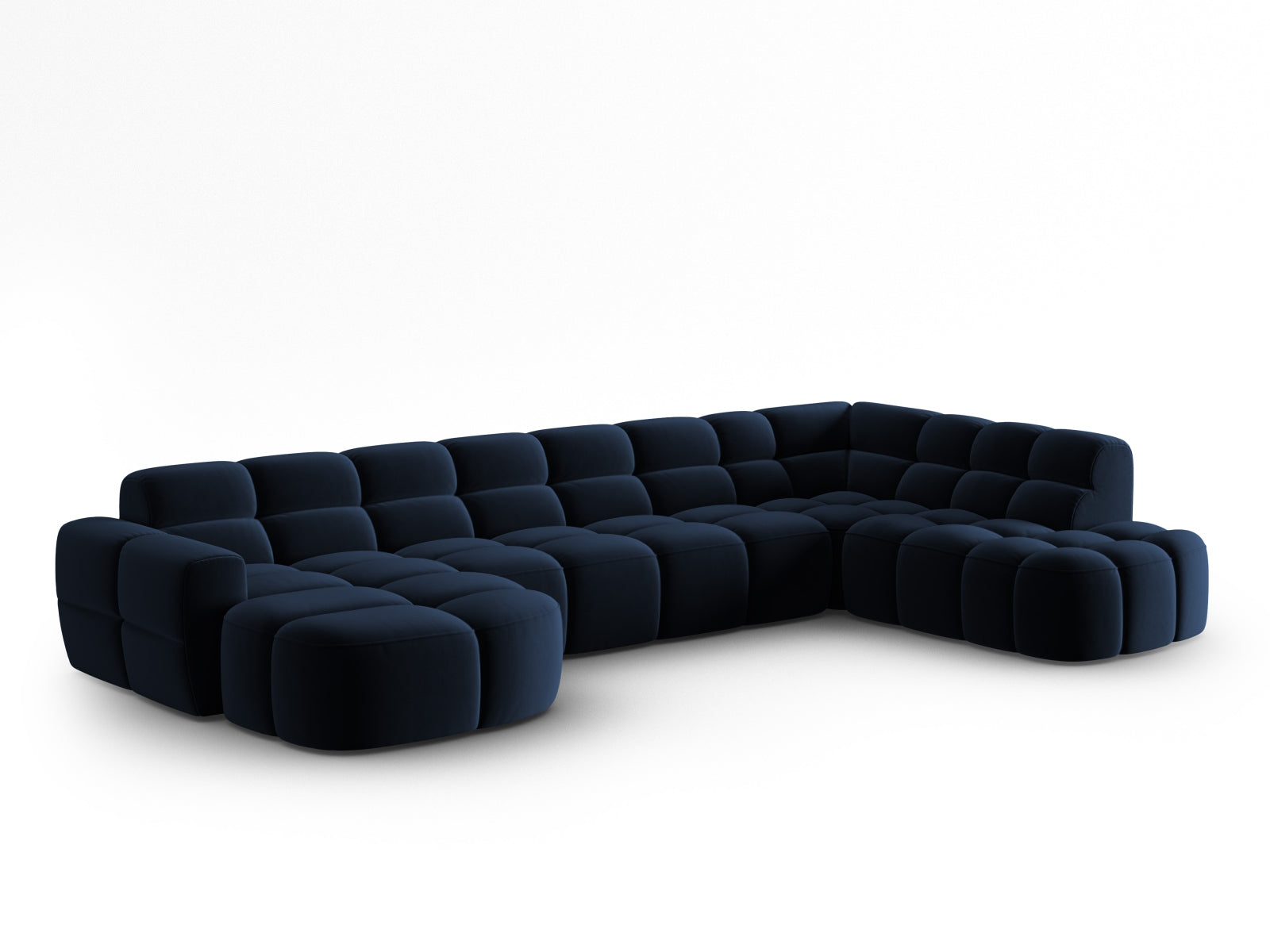 Entdecken Sie das elegante Lisa Velour Panoramic Ecksofa rechts 7 Sitzer von Micadoni. Ideal für stilvolle Wohnräume, bietet es höchsten Komfort und modernes Design.