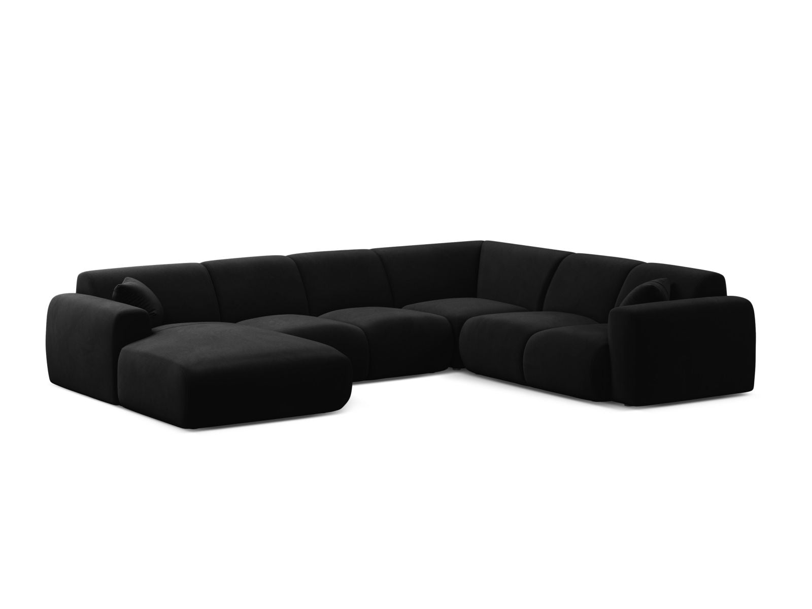 6-Sitzer Modular Ecksofa Panoramic rechts Molino in Black-Casino präsentiert im Onlineshop von KAQTU Design AG. Ecksofa rechts ist von Micadoni