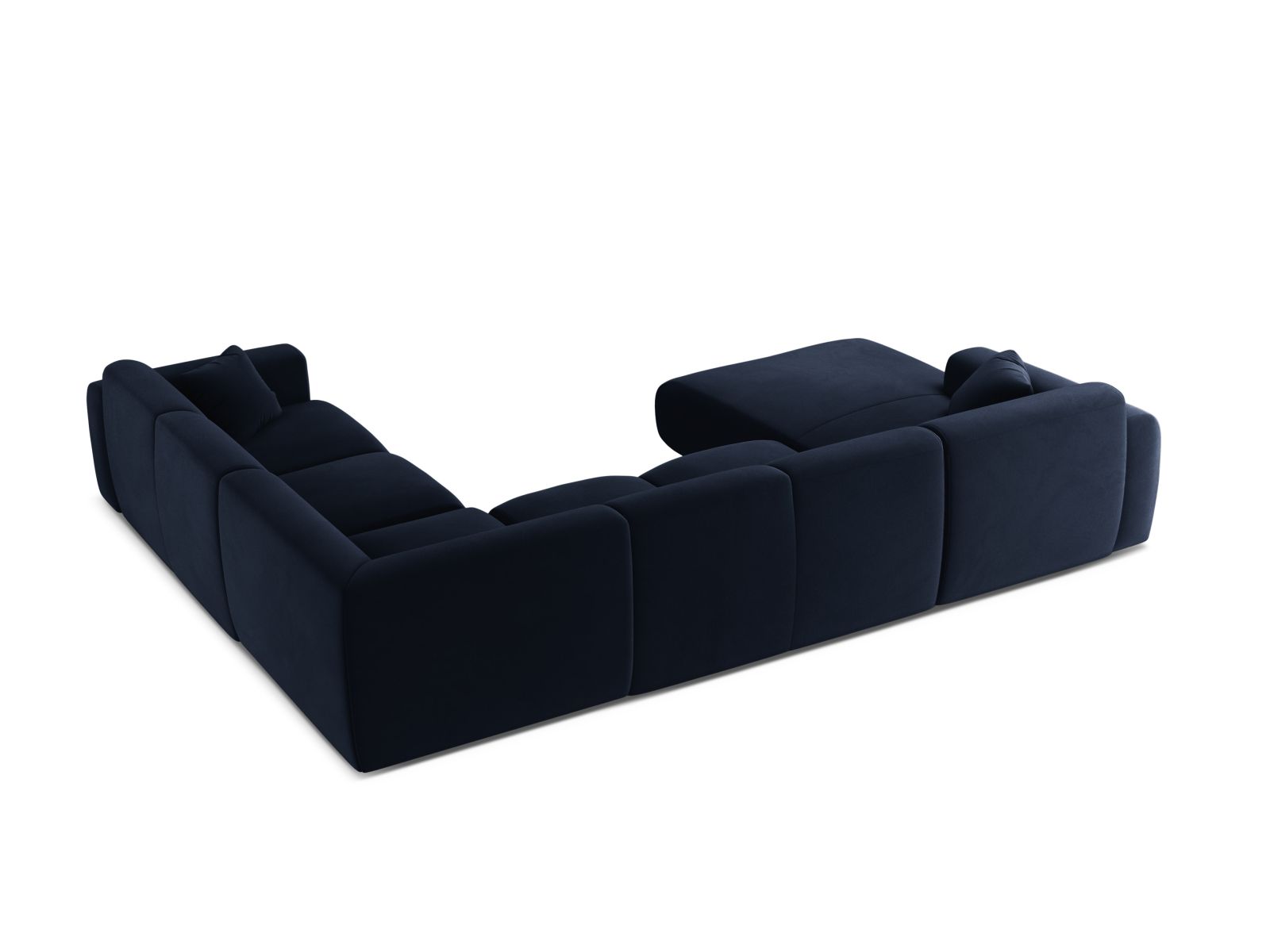 Modulares 6-Sitzer Ecksofa Molino in Royal Blue-Casino, perfekt für großzügige Wohnlandschaften, vereint Komfort und modernes Design.