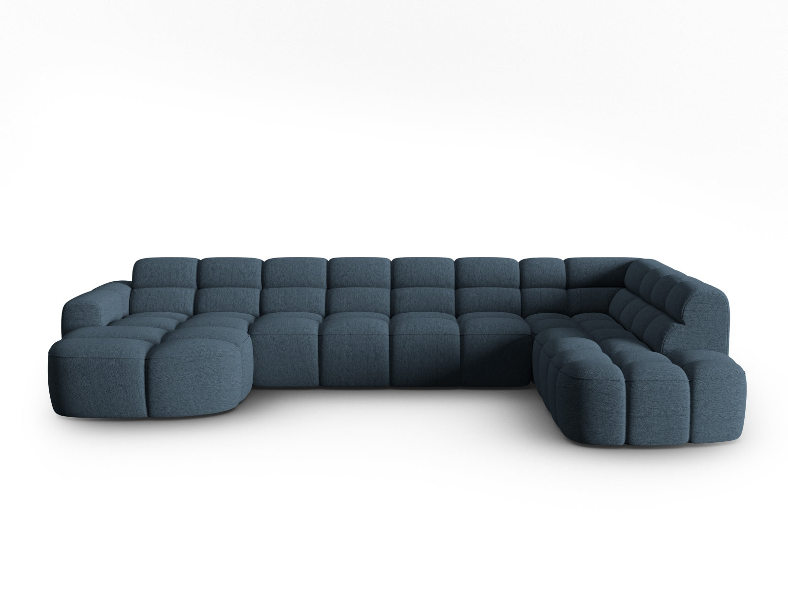 Lisa Panoramic Ecksofa rechts 7 Sitzer in Dark Blue präsentiert im Onlineshop von KAQTU Design AG. Ecksofa rechts ist von Micadoni