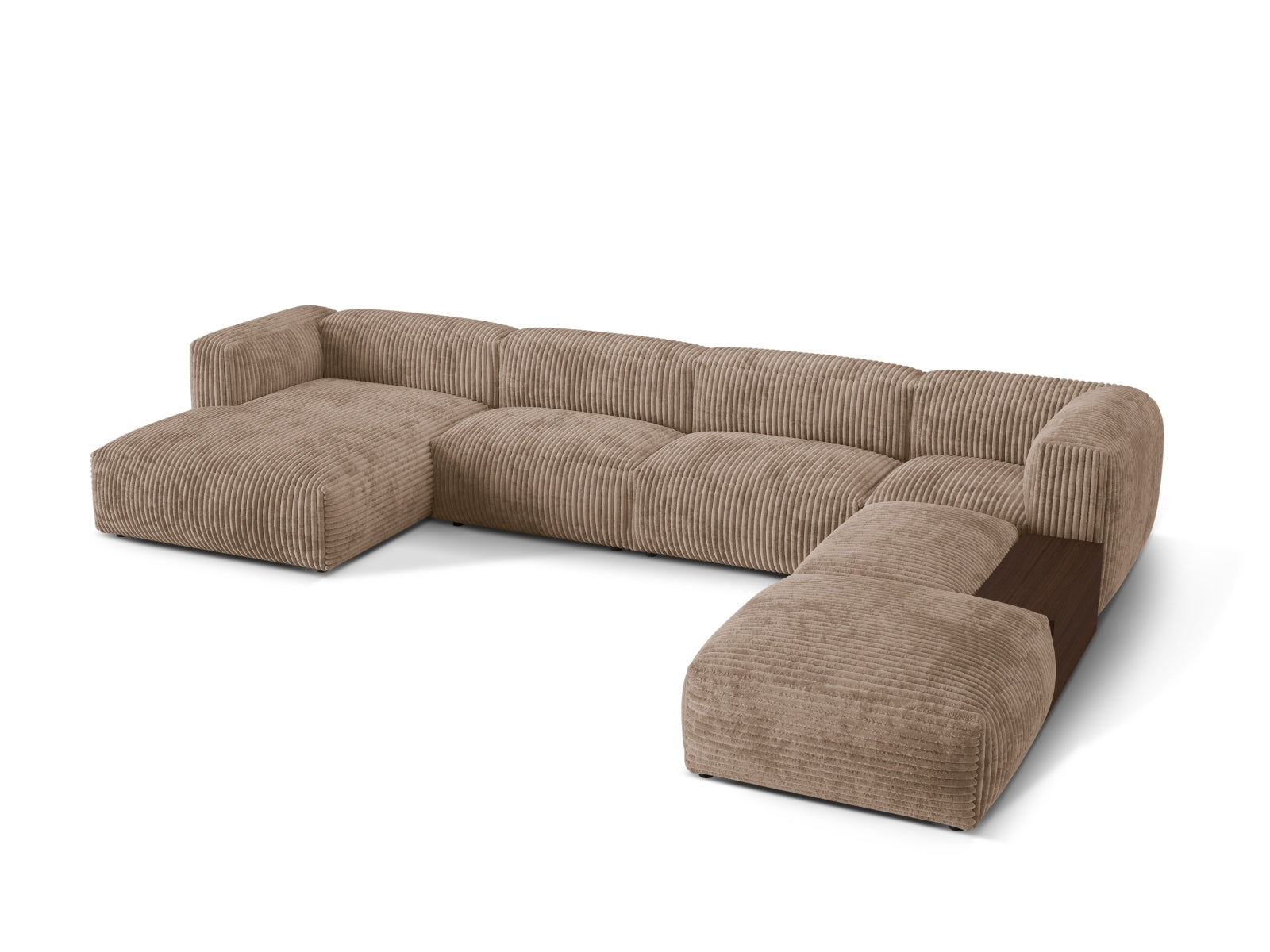 Elegantes Martina Ecksofa in Acorn-Tilia, 5-Sitzer, modulares Design für stilvolle Wohnräume, erhältlich bei KAQTU Design AG.