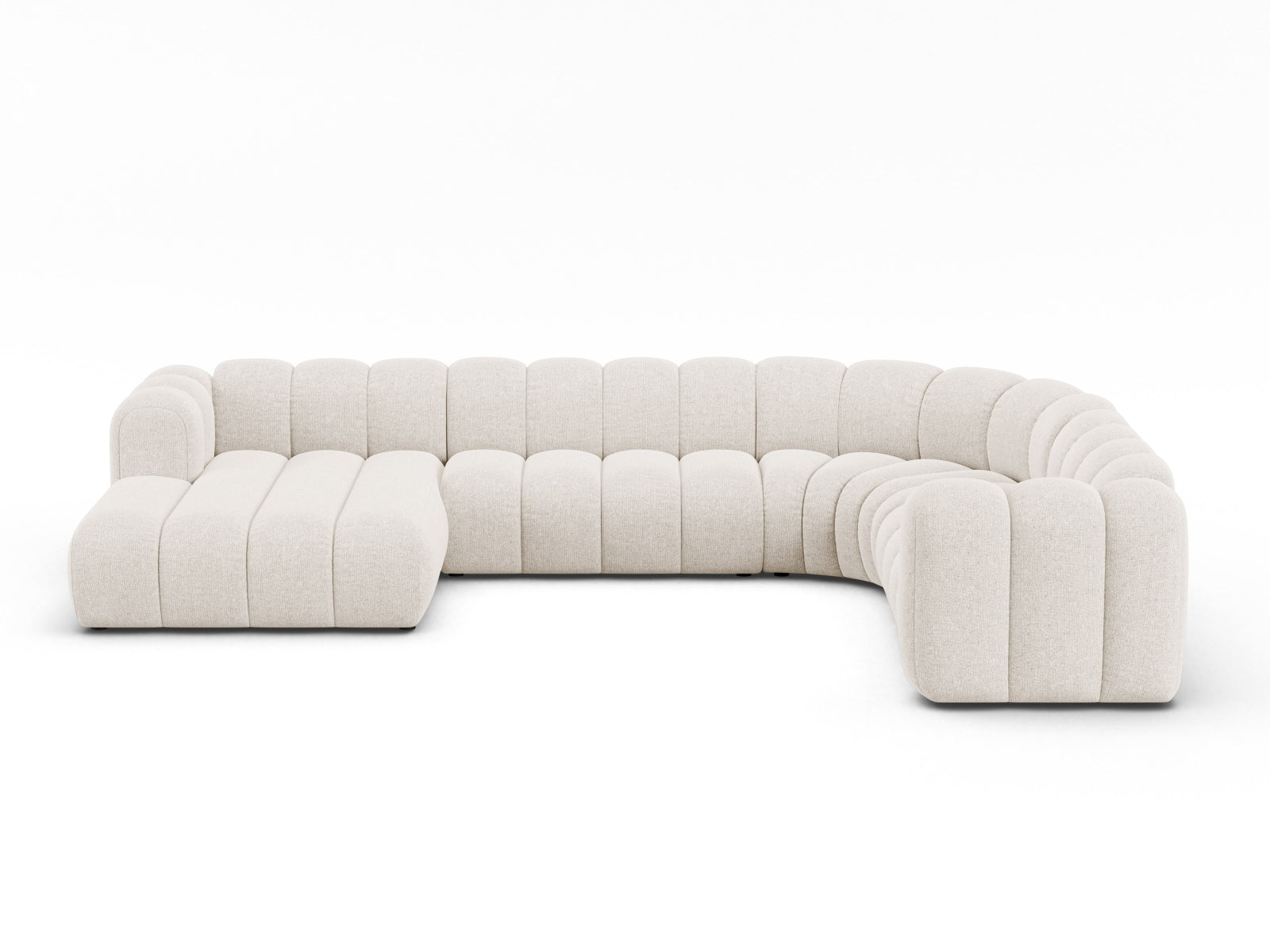 Lupine Modular Panoramic Ecksofa rechts 6 Sitzer in Light Beige präsentiert im Onlineshop von KAQTU Design AG. Ecksofa rechts ist von Micadoni