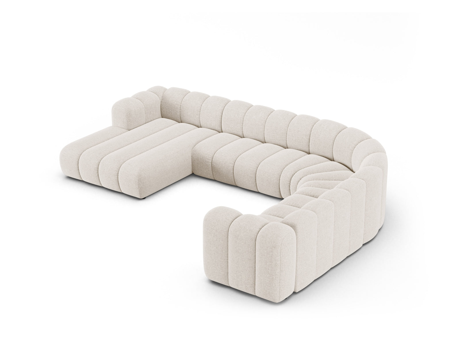 Lupine Modular Panoramic Ecksofa rechts 6 Sitzer in Light Beige präsentiert im Onlineshop von KAQTU Design AG. Ecksofa rechts ist von Micadoni