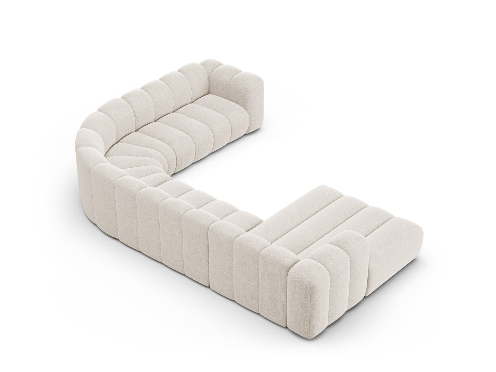 Lupine Modular Panoramic Ecksofa rechts 6 Sitzer in Light Beige präsentiert im Onlineshop von KAQTU Design AG. Ecksofa rechts ist von Micadoni