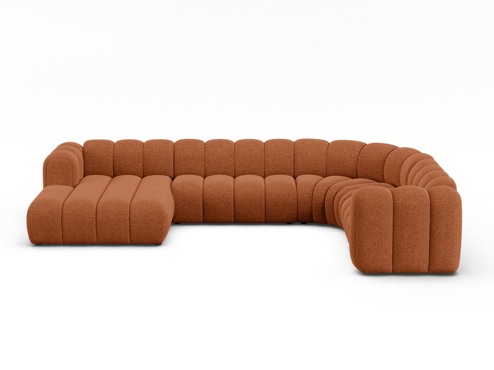 Lupine Modular Panoramic Ecksofa rechts 6 Sitzer in Brick präsentiert im Onlineshop von KAQTU Design AG. Ecksofa rechts ist von Micadoni