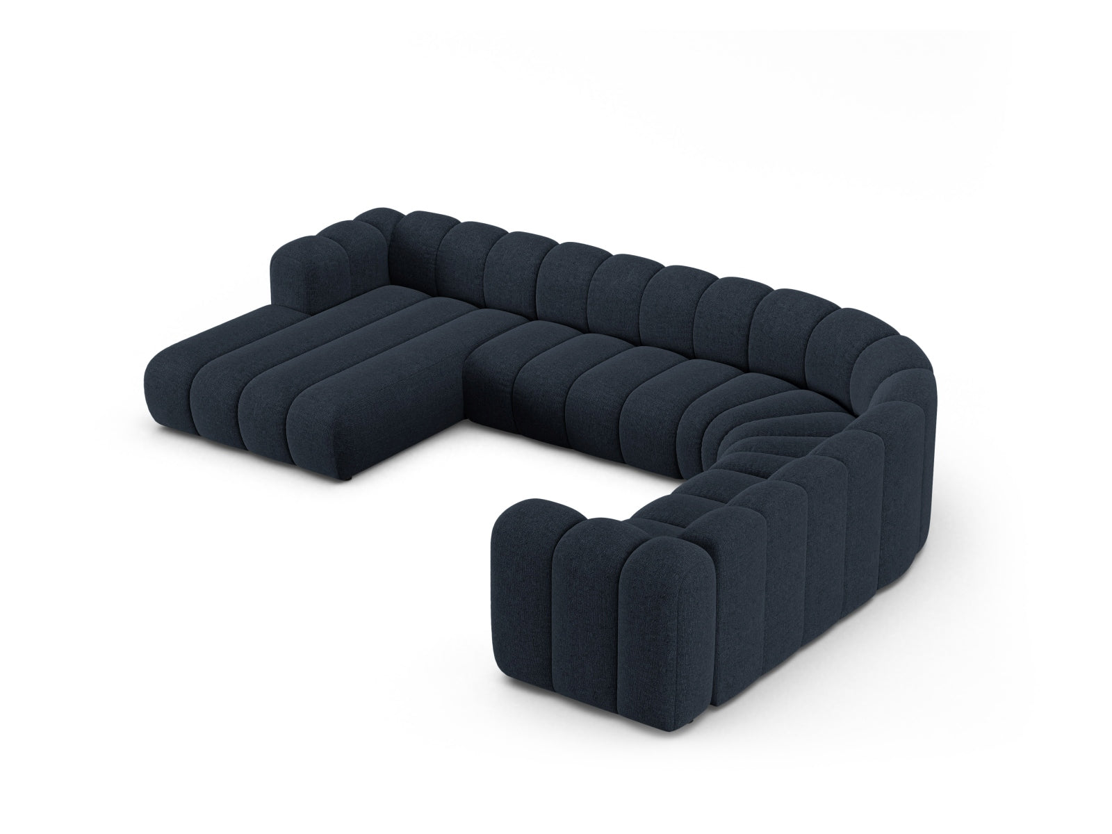 Lupine Modular Panoramic Ecksofa rechts 6 Sitzer in Navy Blue präsentiert im Onlineshop von KAQTU Design AG. Ecksofa rechts ist von Micadoni