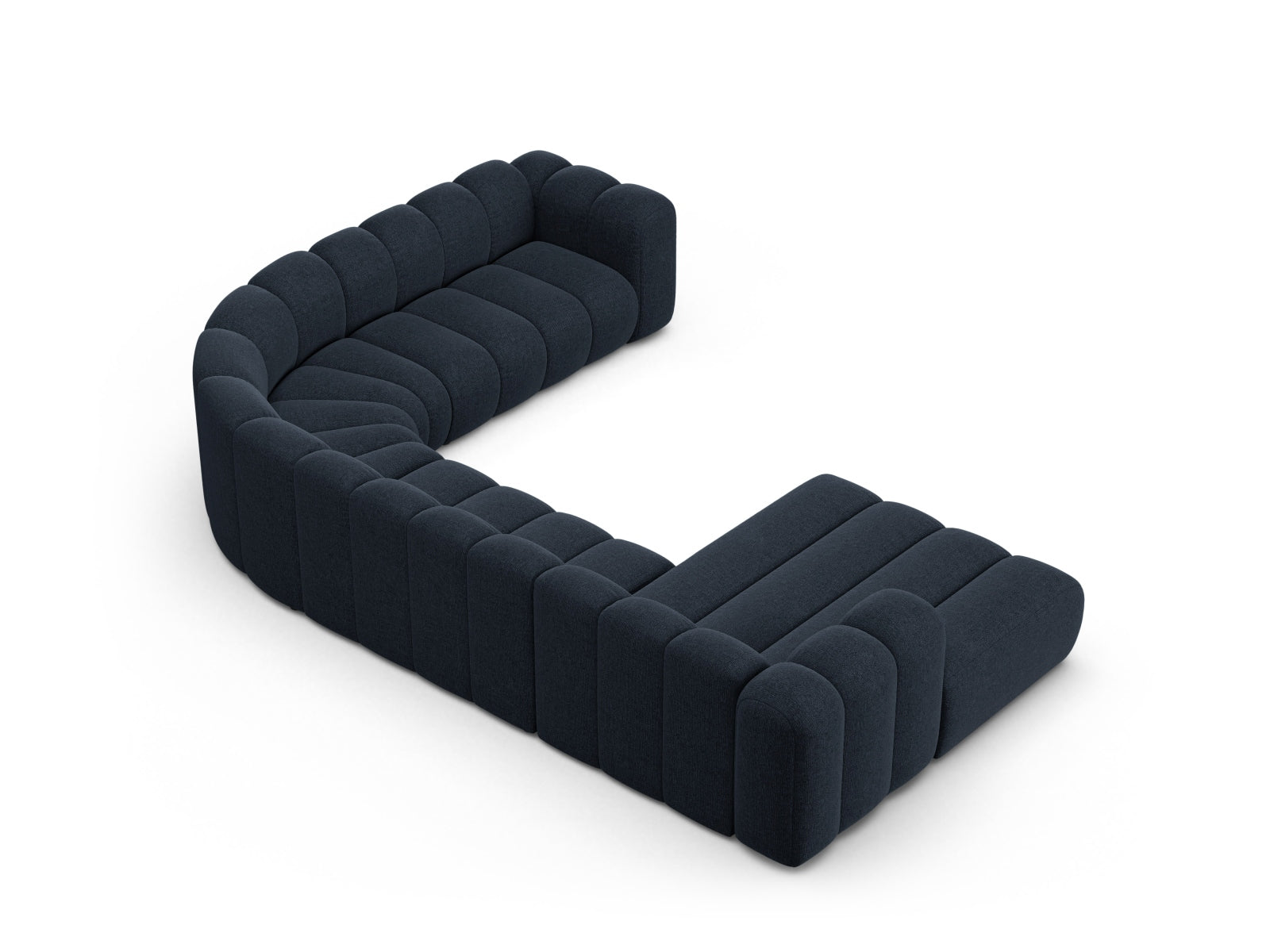Lupine Modular Panoramic Ecksofa rechts 6 Sitzer in Navy Blue präsentiert im Onlineshop von KAQTU Design AG. Ecksofa rechts ist von Micadoni