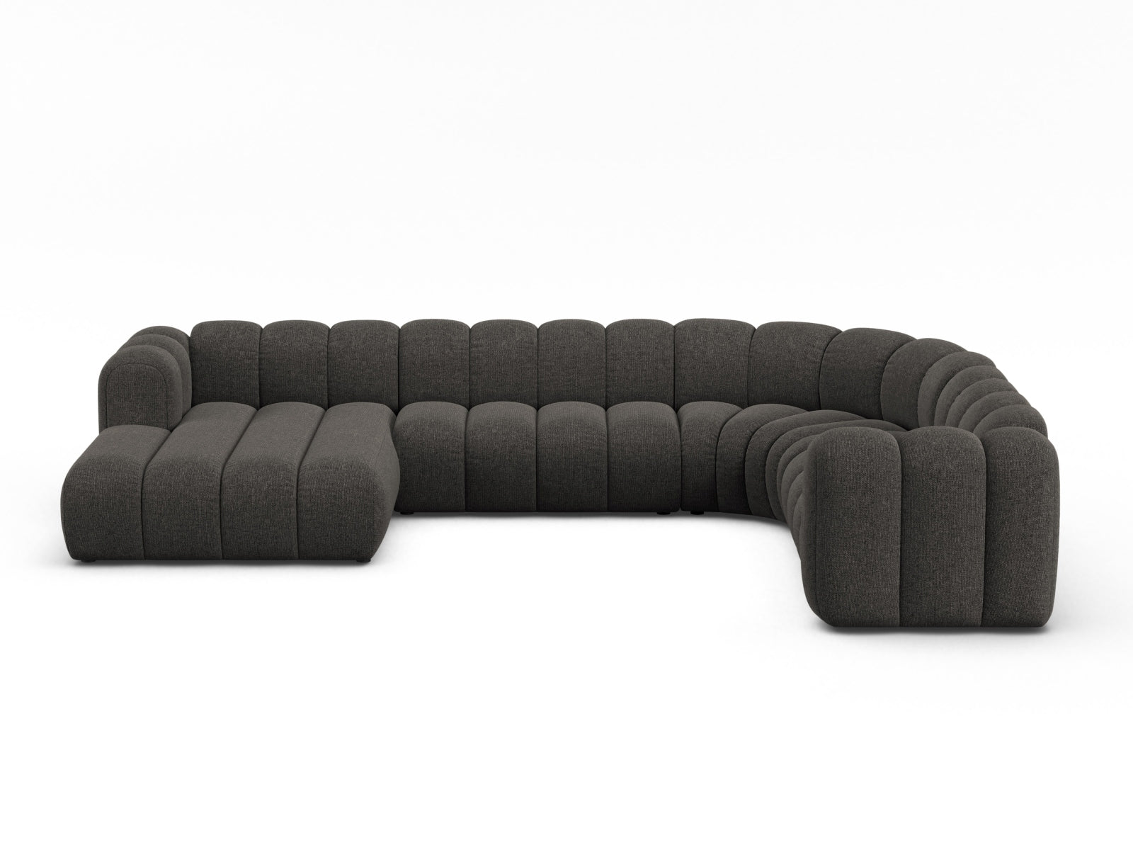 Lupine Modular Panoramic Ecksofa rechts 6 Sitzer in Dark Grey präsentiert im Onlineshop von KAQTU Design AG. Ecksofa rechts ist von Micadoni