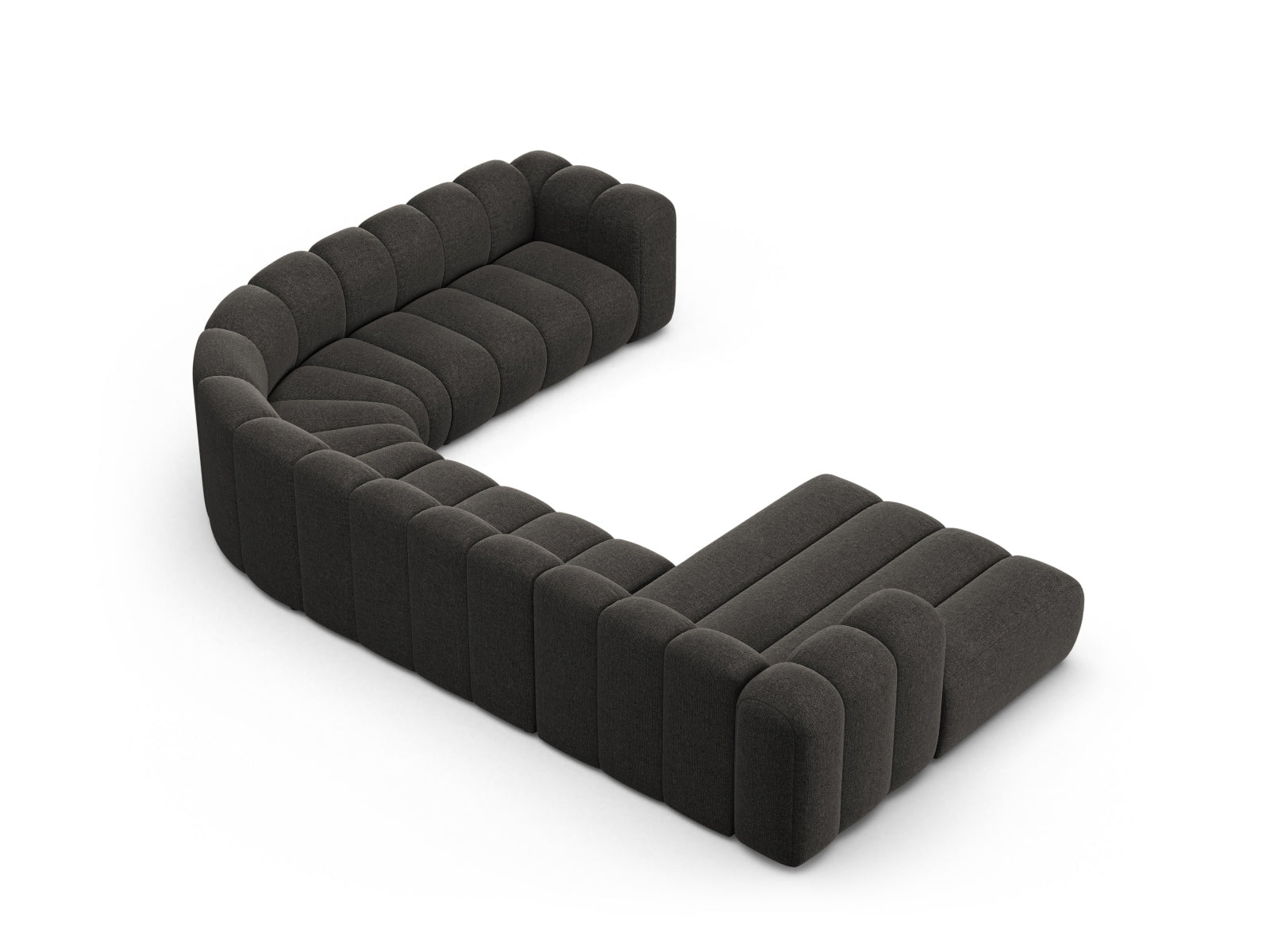Lupine Modular Panoramic Ecksofa rechts 6 Sitzer in Dark Grey präsentiert im Onlineshop von KAQTU Design AG. Ecksofa rechts ist von Micadoni
